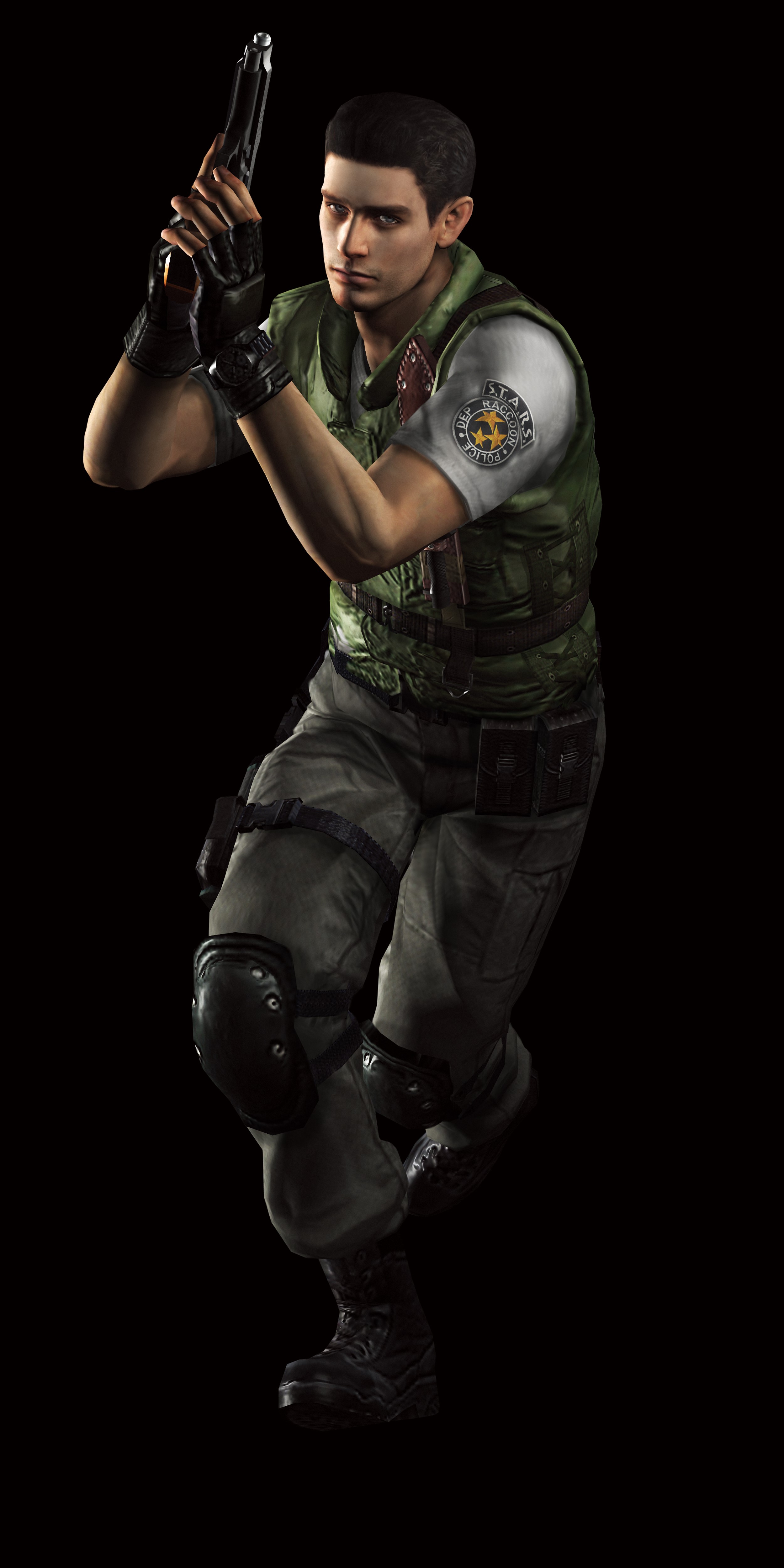 Chris Redfield from Resident Evil holding a pistol HD Phone Wallpaper
