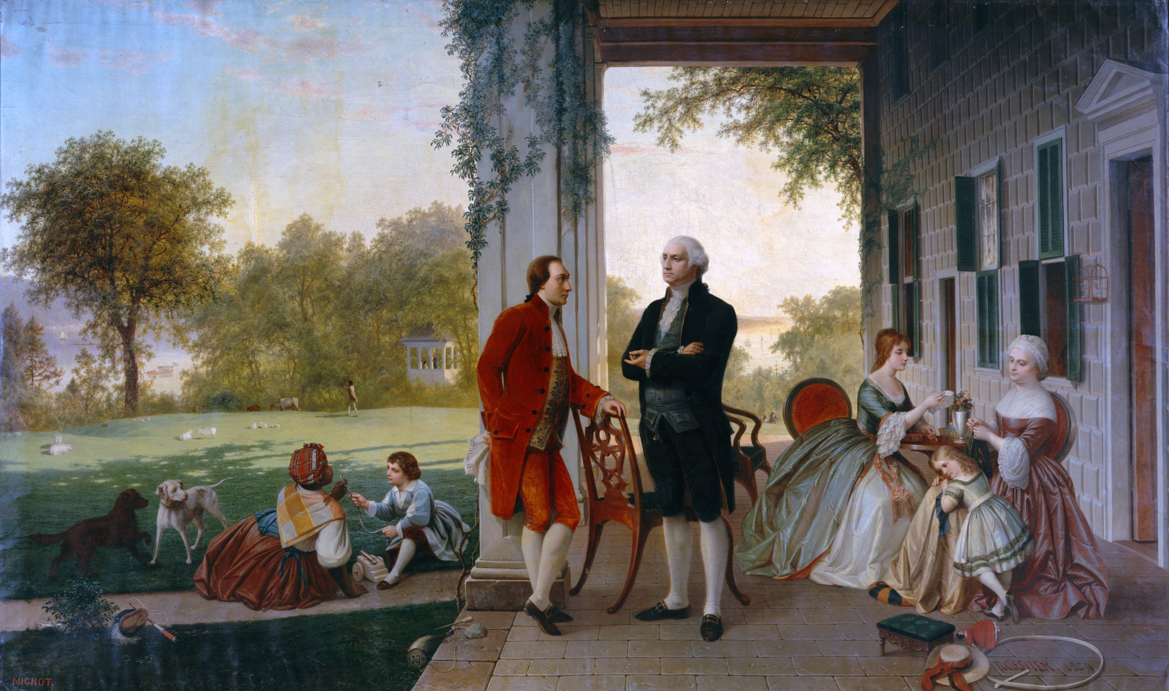 Washington and Lafayette at Mount Vernon HD Wallpaper