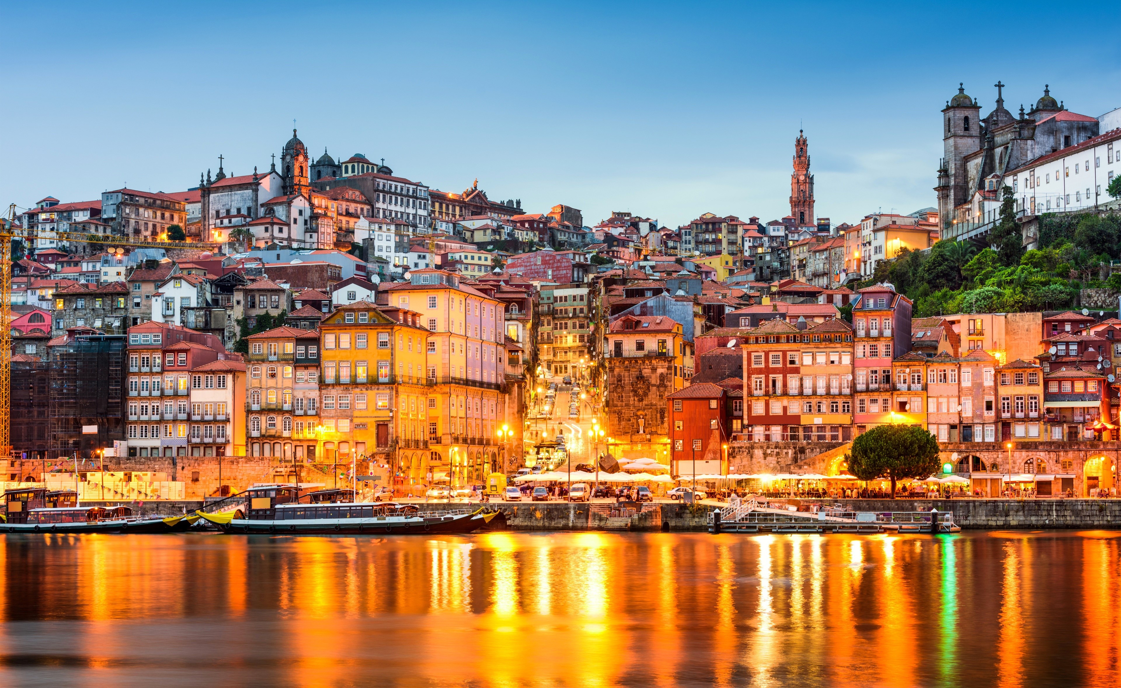 Porto, Portugal Waterfront at Dusk HD Wallpaper