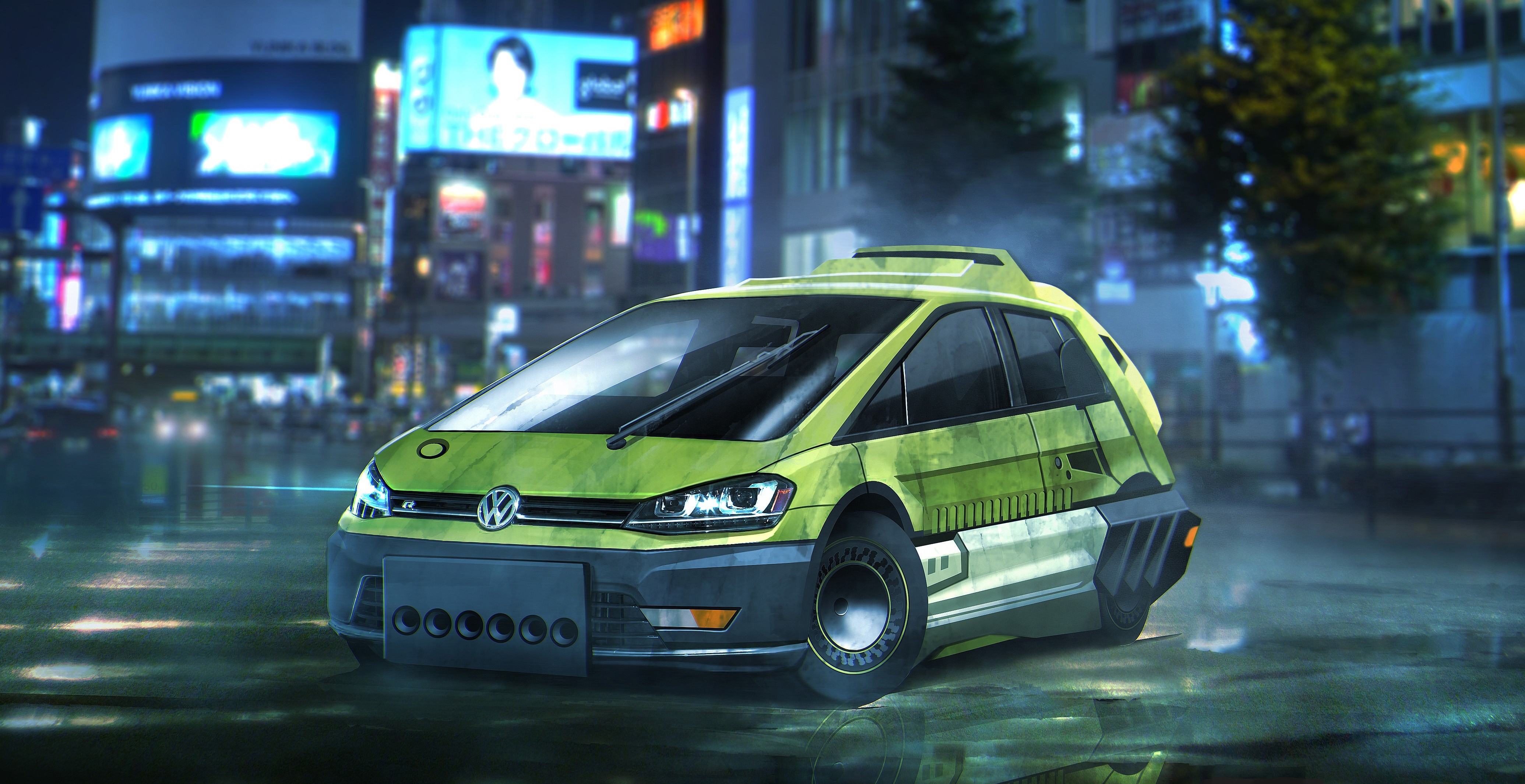 Volkswagen Golf from Blade Runner 2049 HD Wallpaper