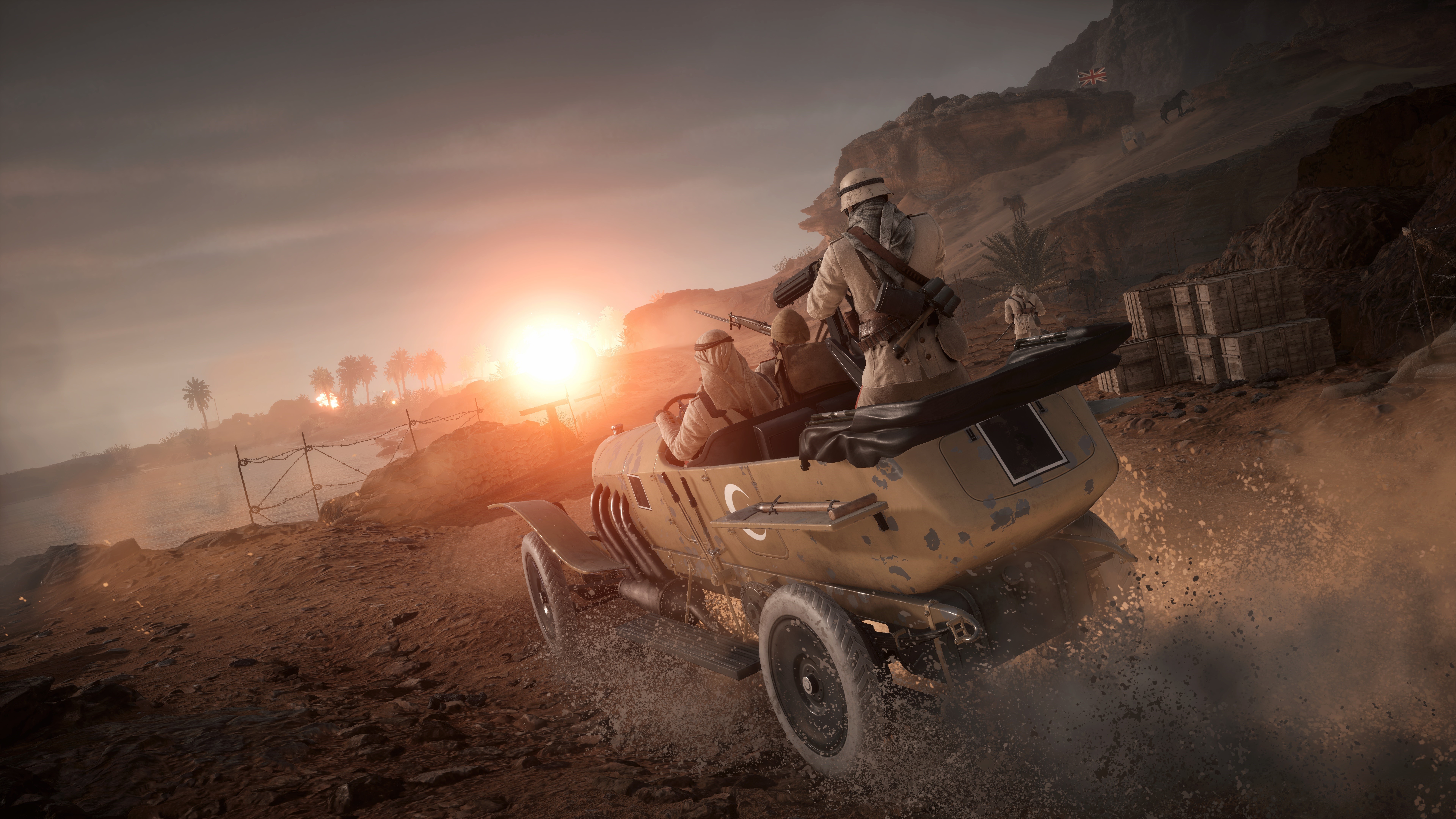Soldiers in a car in Battlefield 1 HD Wallpaper