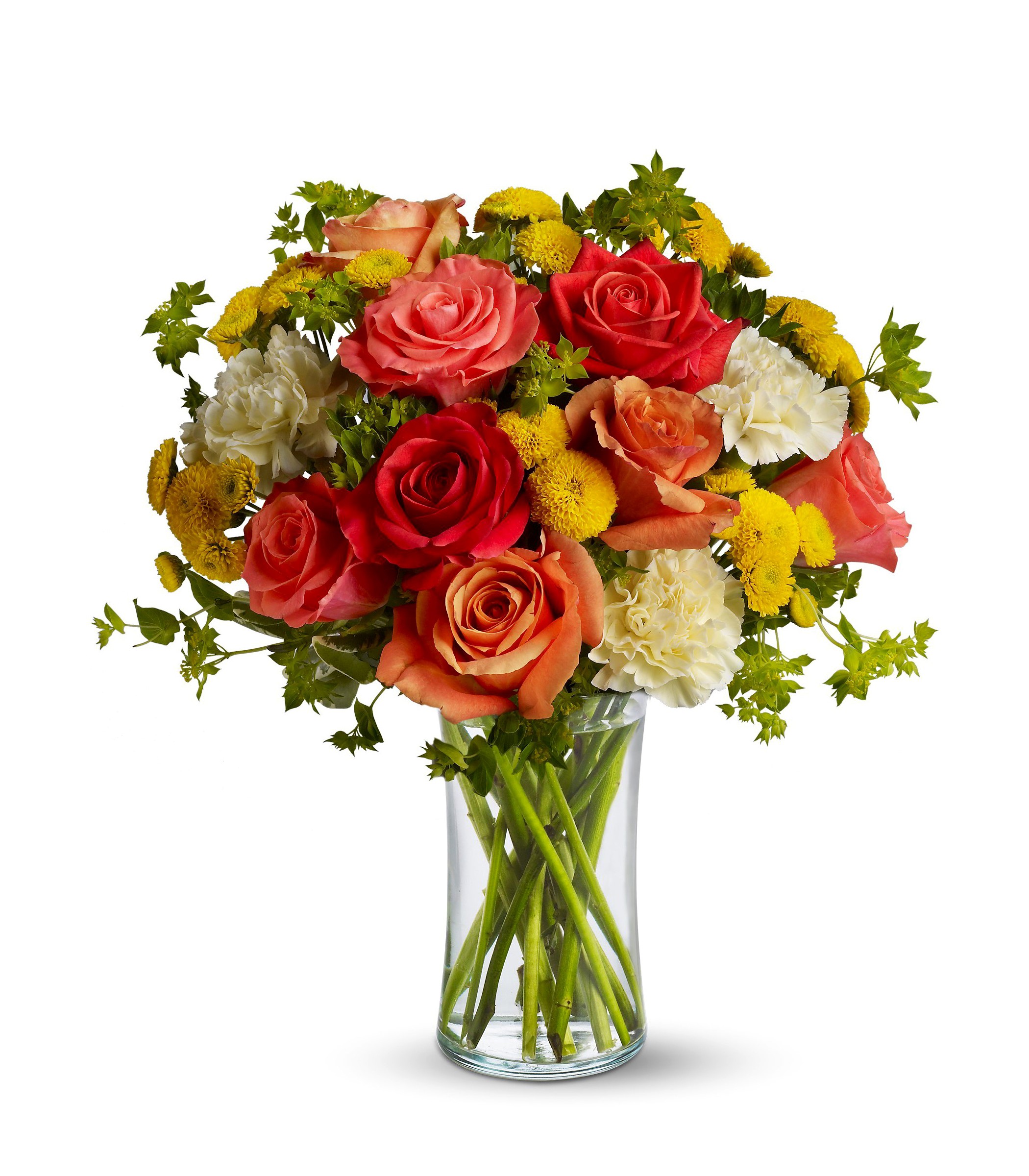 Roses, Carnations, and Chrysanthemums in a Vase HD Wallpaper