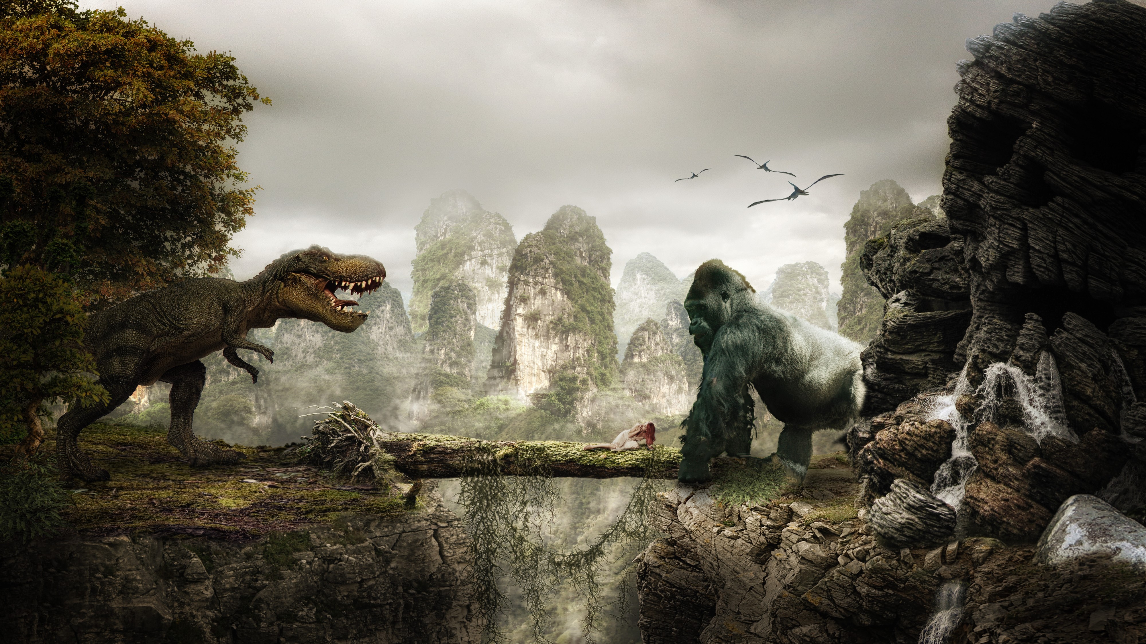 King Kong Monkeys Dinosaurs Battles HD Wallpaper Rare Gallery