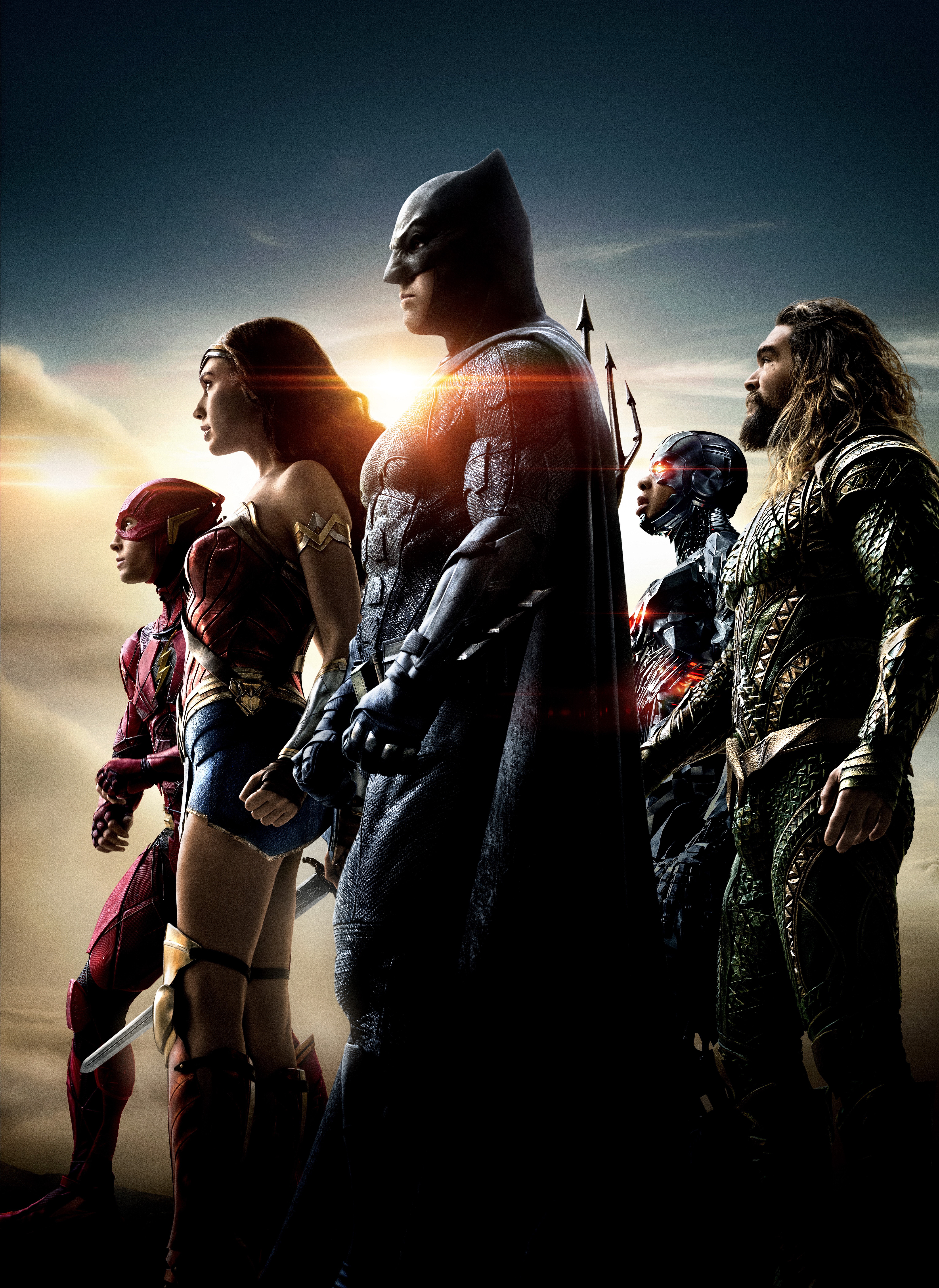 Justice League 2017: Batman, Wonder Woman, Aquaman, Cyborg, The Flash HD Phone Wallpaper