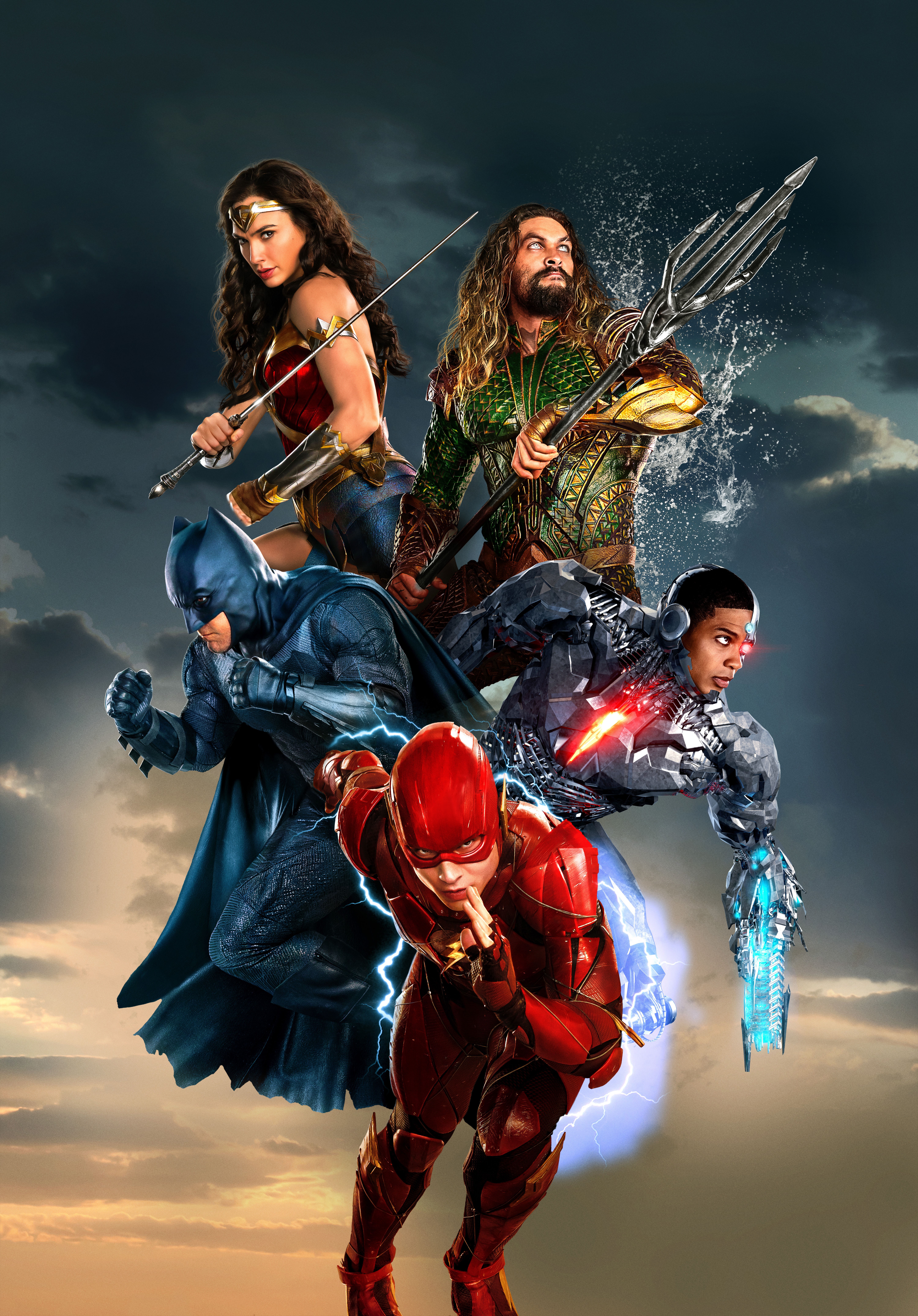 Justice League 2017: Wonder Woman, Aquaman, Batman, The Flash, Cyborg HD Phone Wallpaper