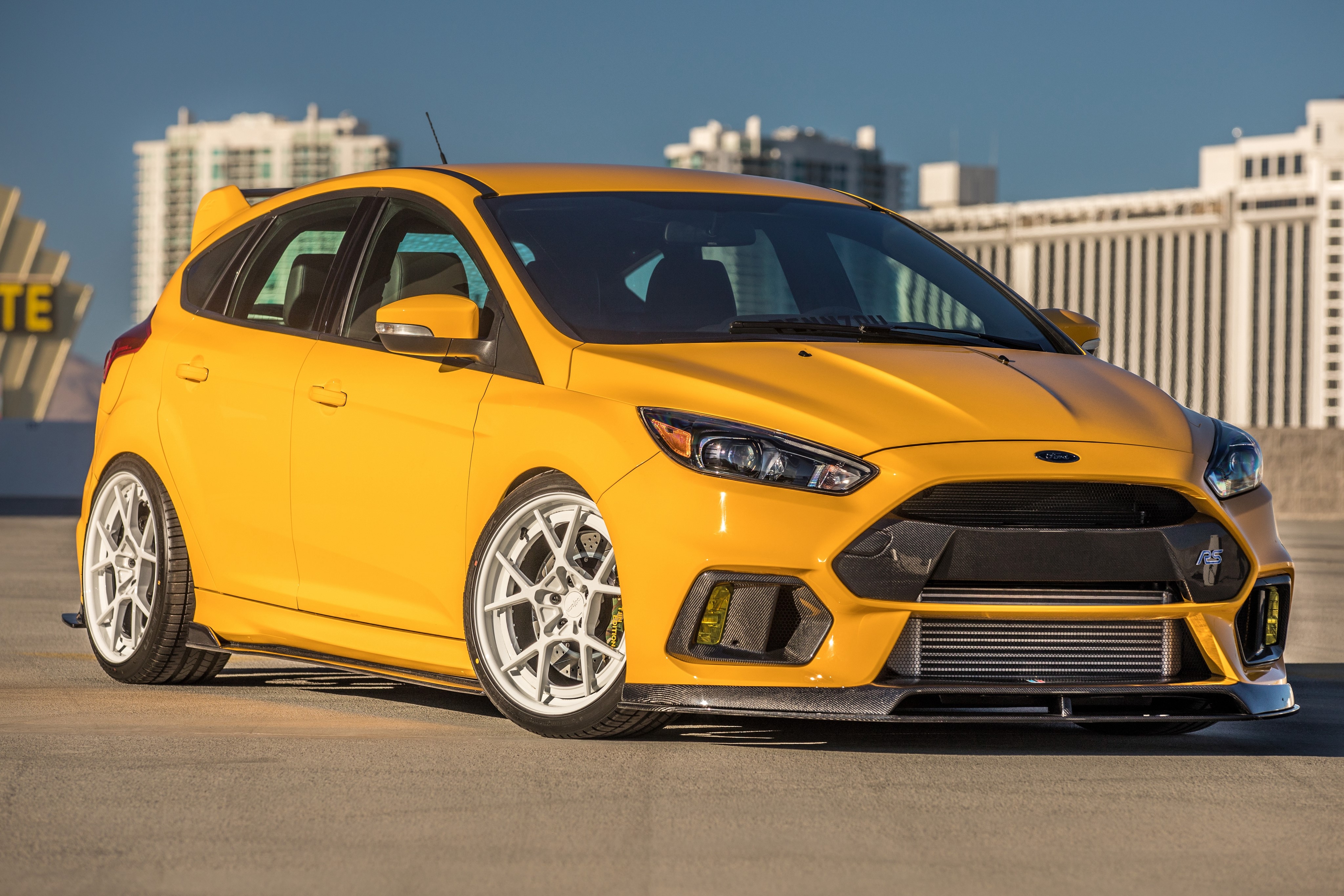 Yellow 2017 Ford Focus RS HD Wallpaper