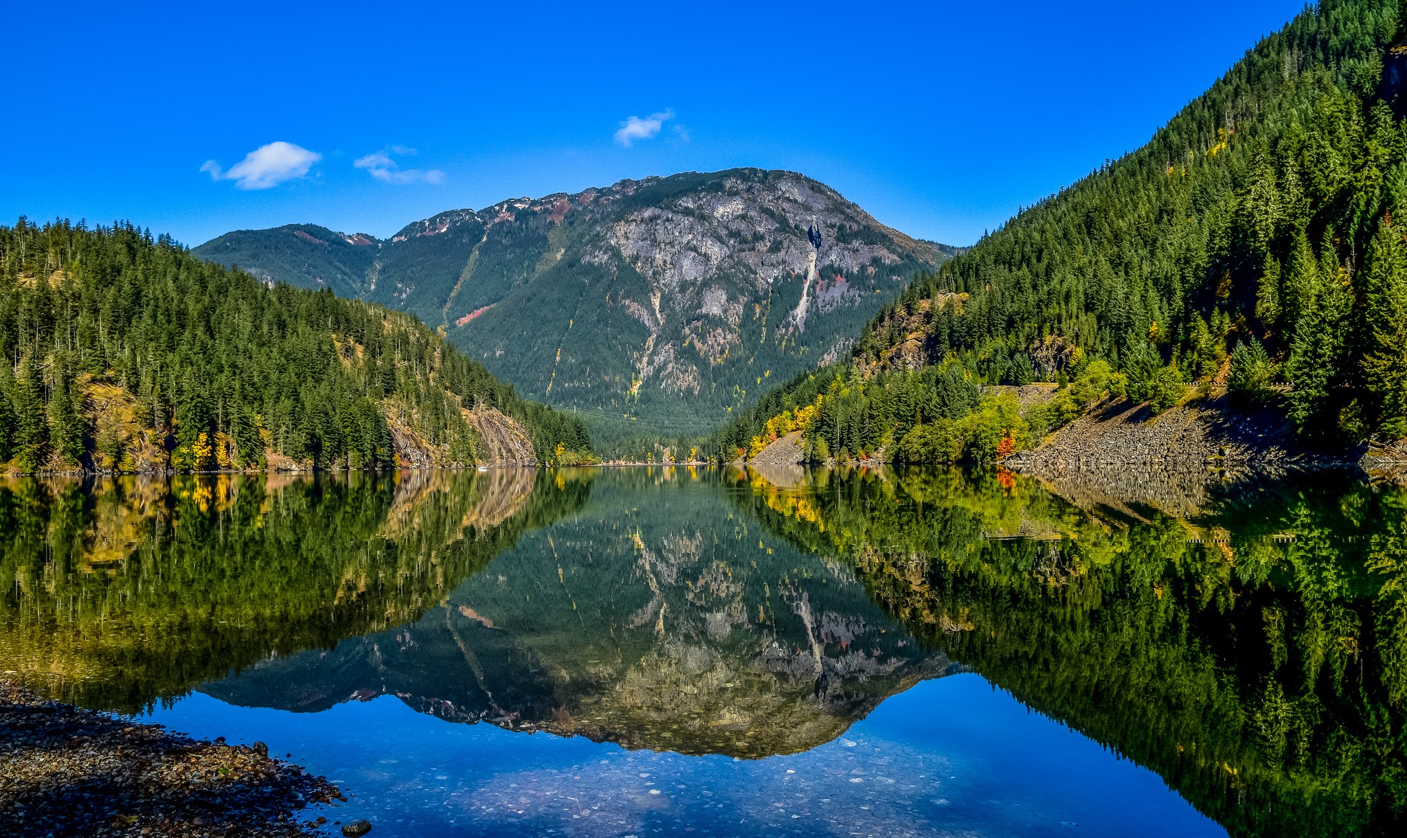 Diablo Lake Mountains and Forests Reflection HD Wallpaper