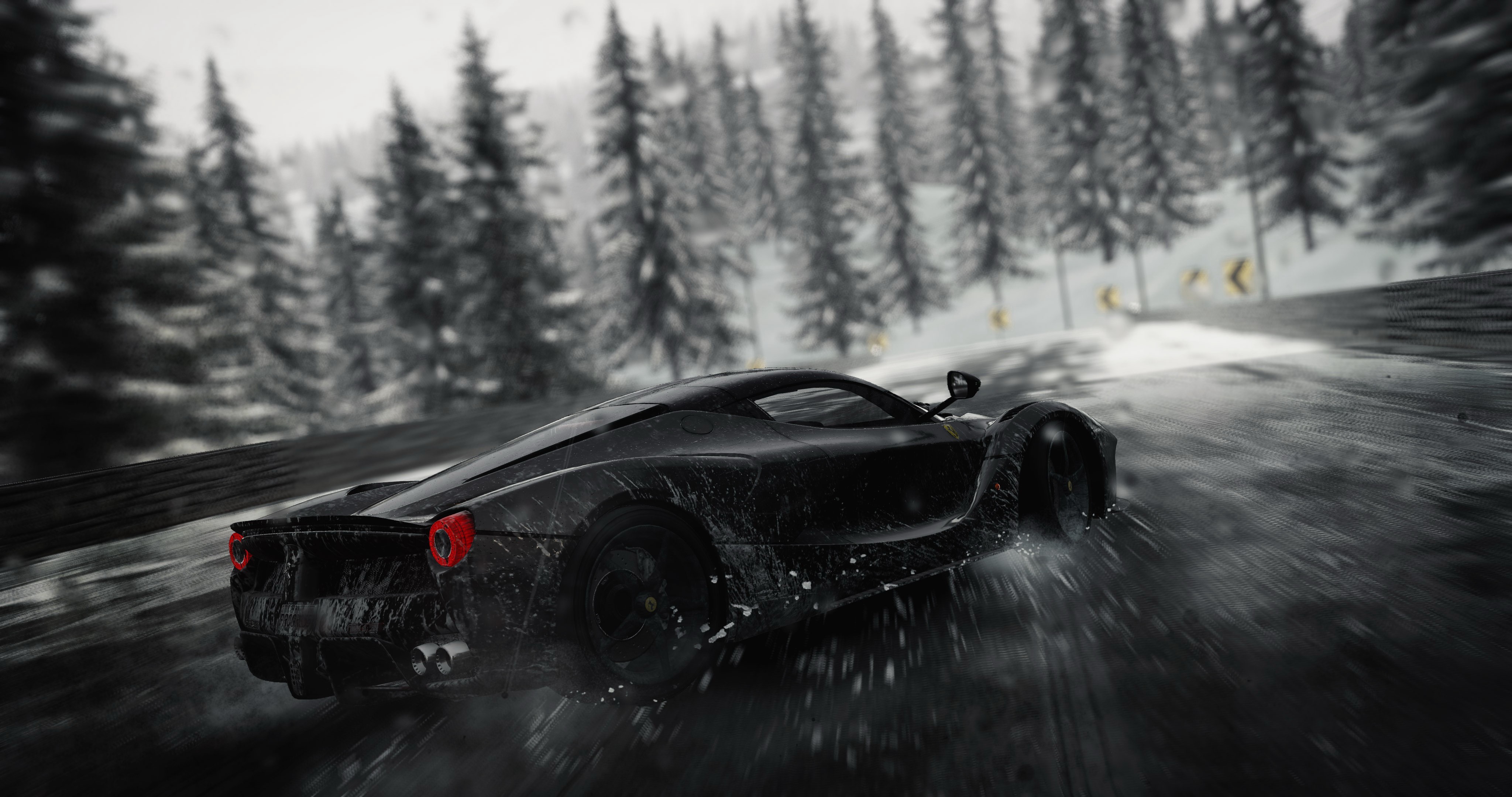 Black Ferrari Rallying in The Crew 4K HD Wallpaper