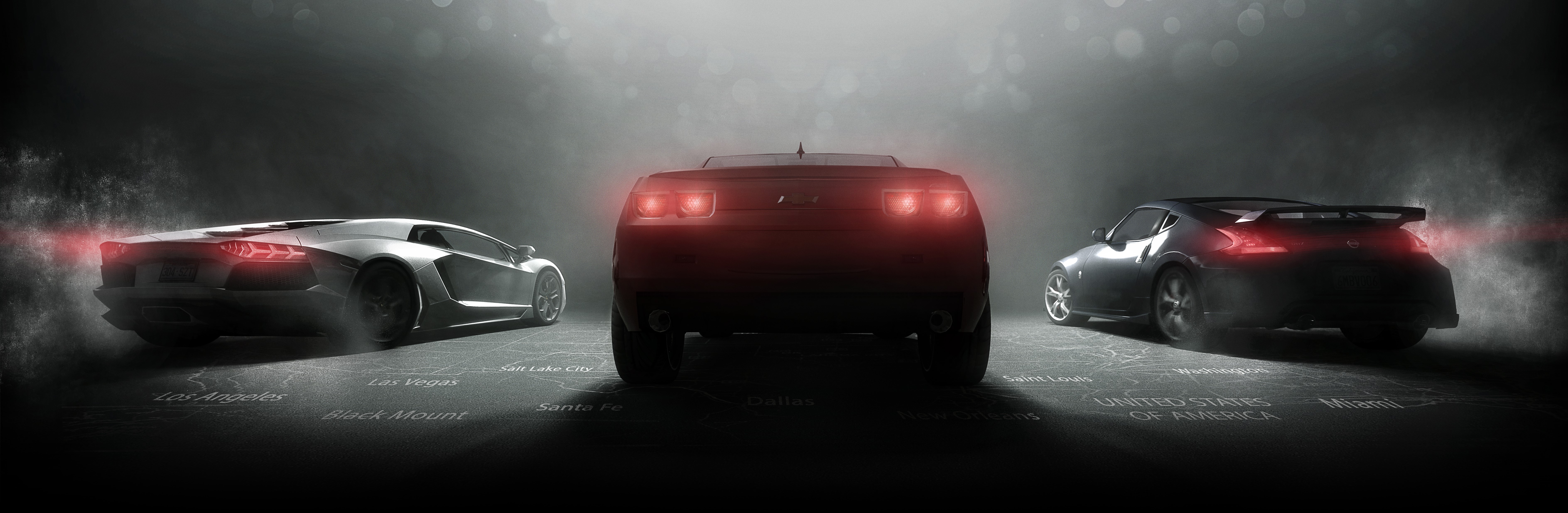 Lamborghini, Chevrolet, and Nissan cars in The Crew HD Wallpaper