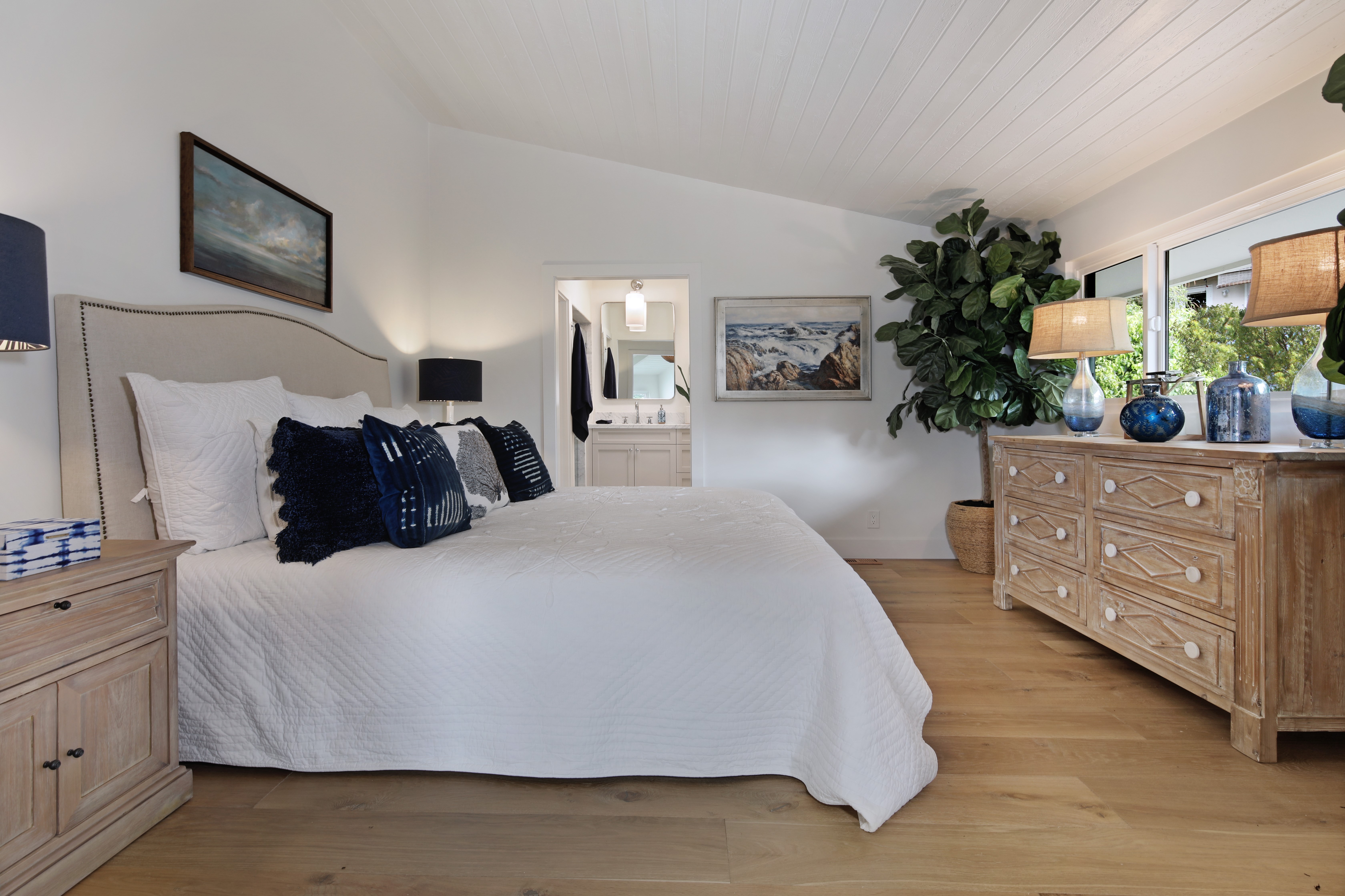 Bedroom Interior Design with Bed and Pillows HD Wallpaper
