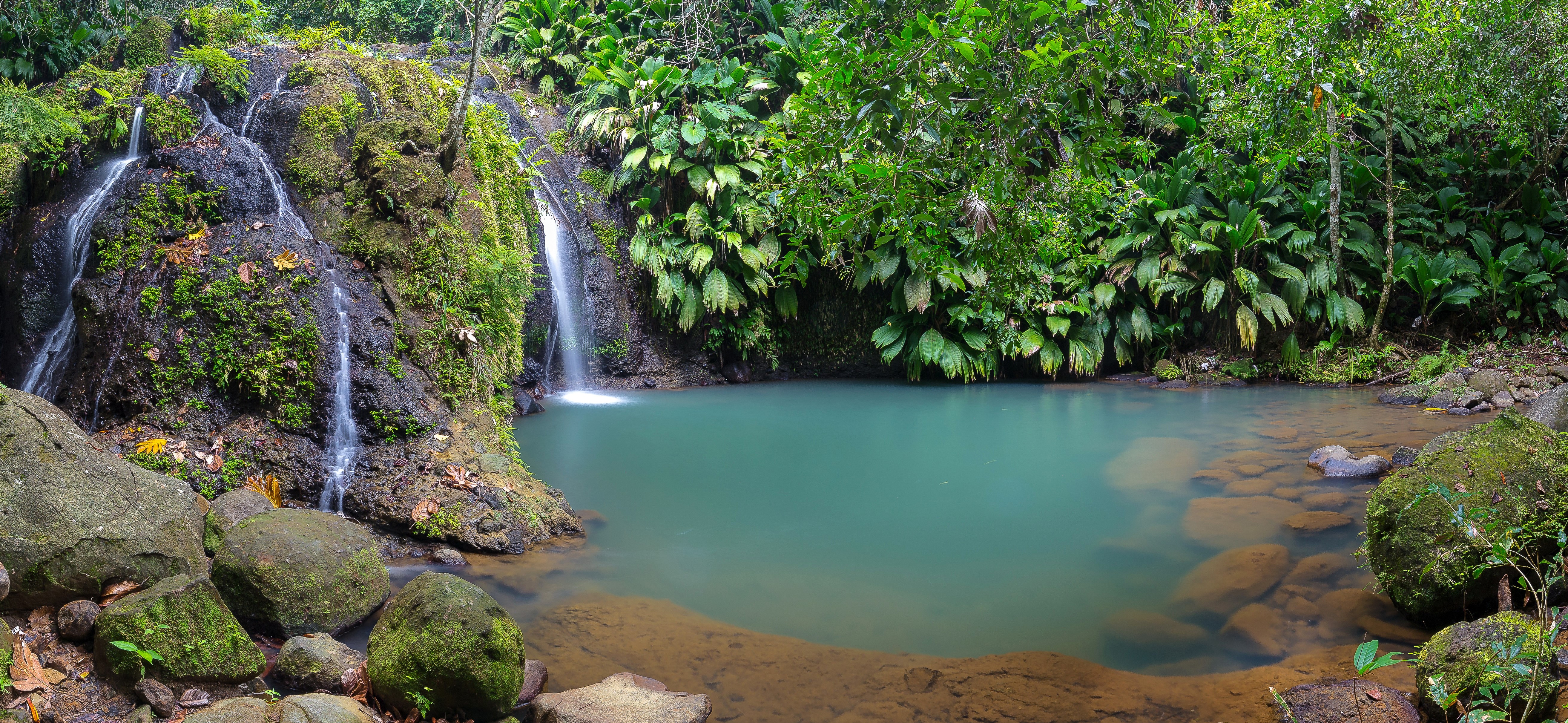 Waterfalls in Guadeloupe Basse-Terre Tropics HD Wallpaper