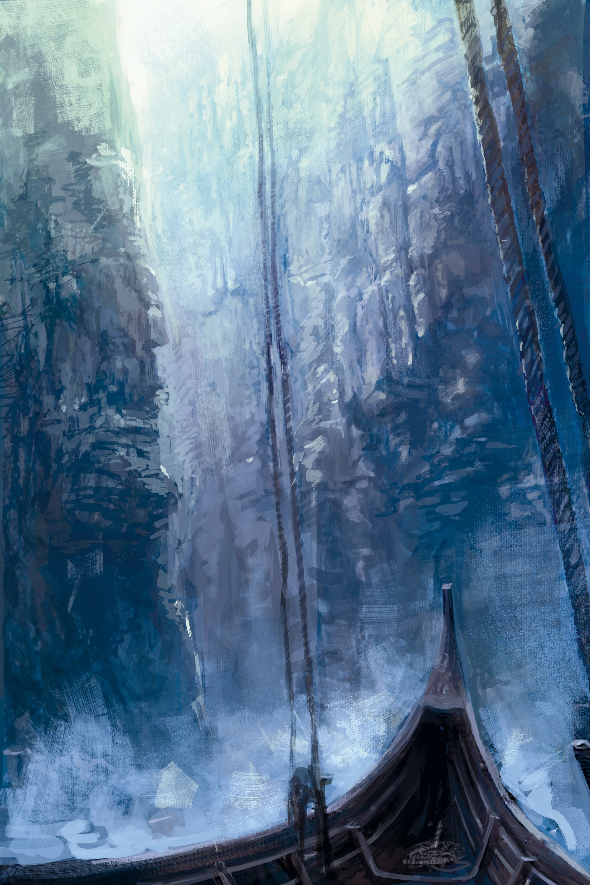 The Witcher 3: Wild Hunt - Viking Ship in a Canyon HD Phone Wallpaper