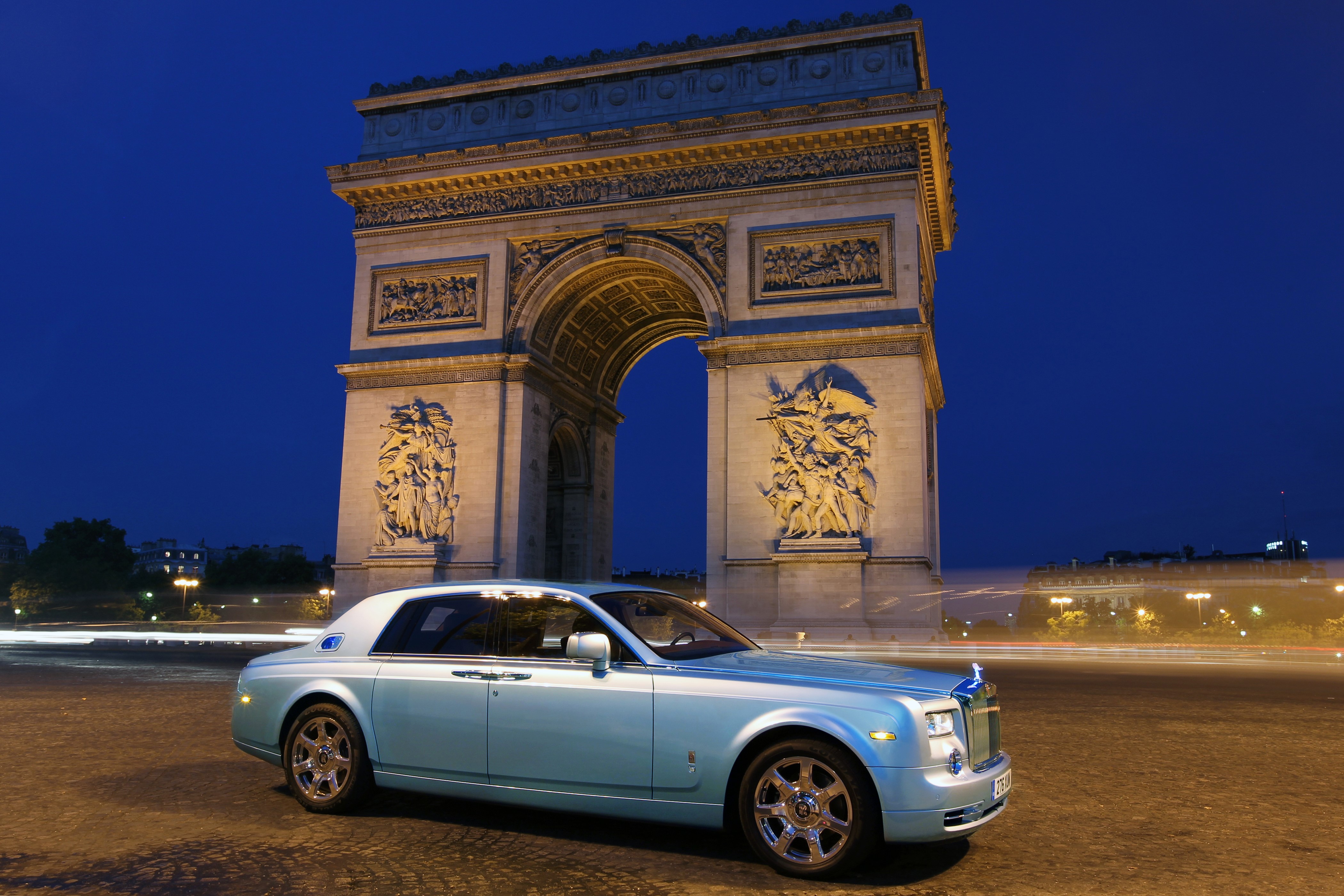 Rolls-Royce 2011 102EX Light Blue by Arc de Triomphe HD Wallpaper