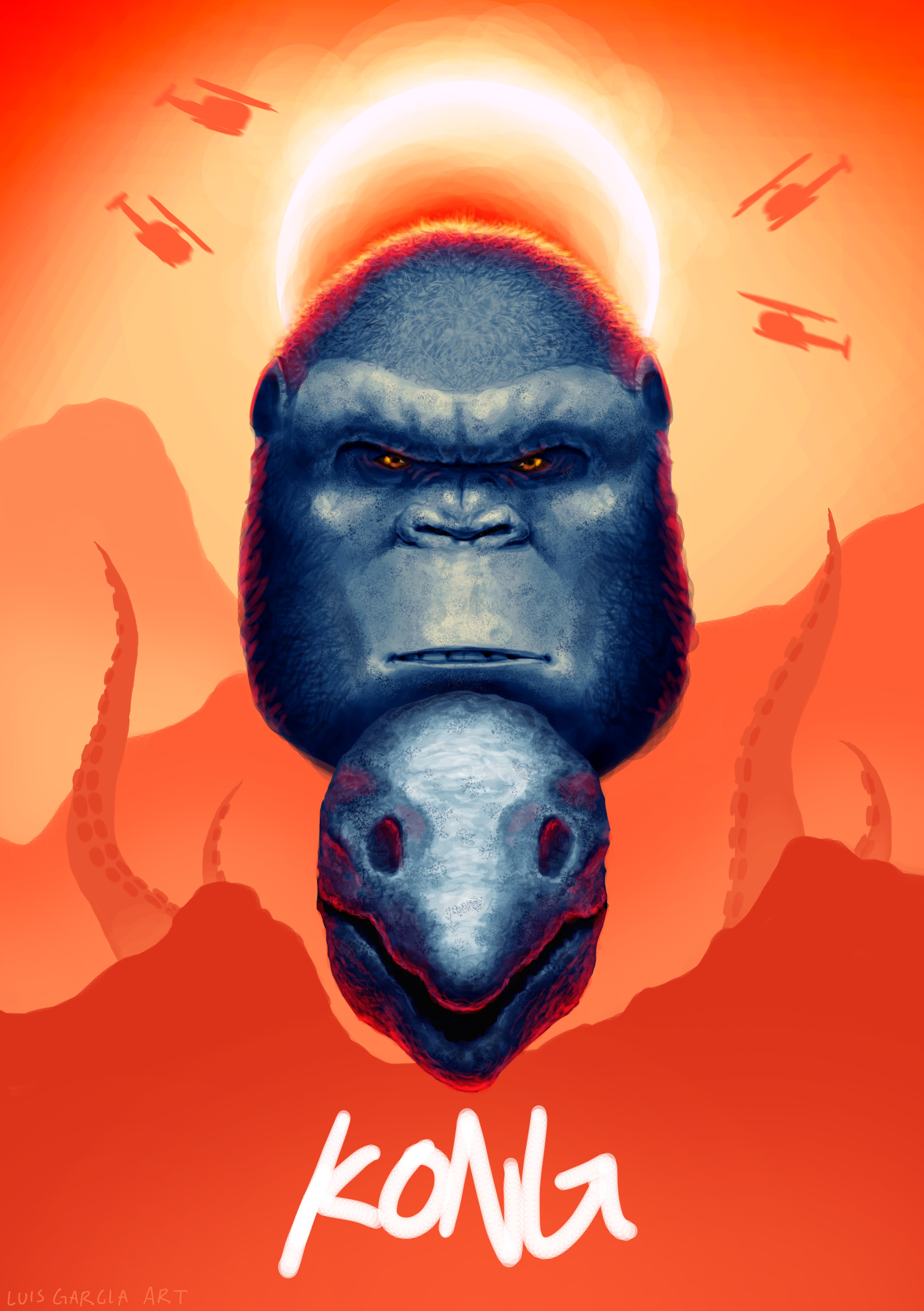 Kong from Kong: Skull Island Fan Art HD Phone Wallpaper