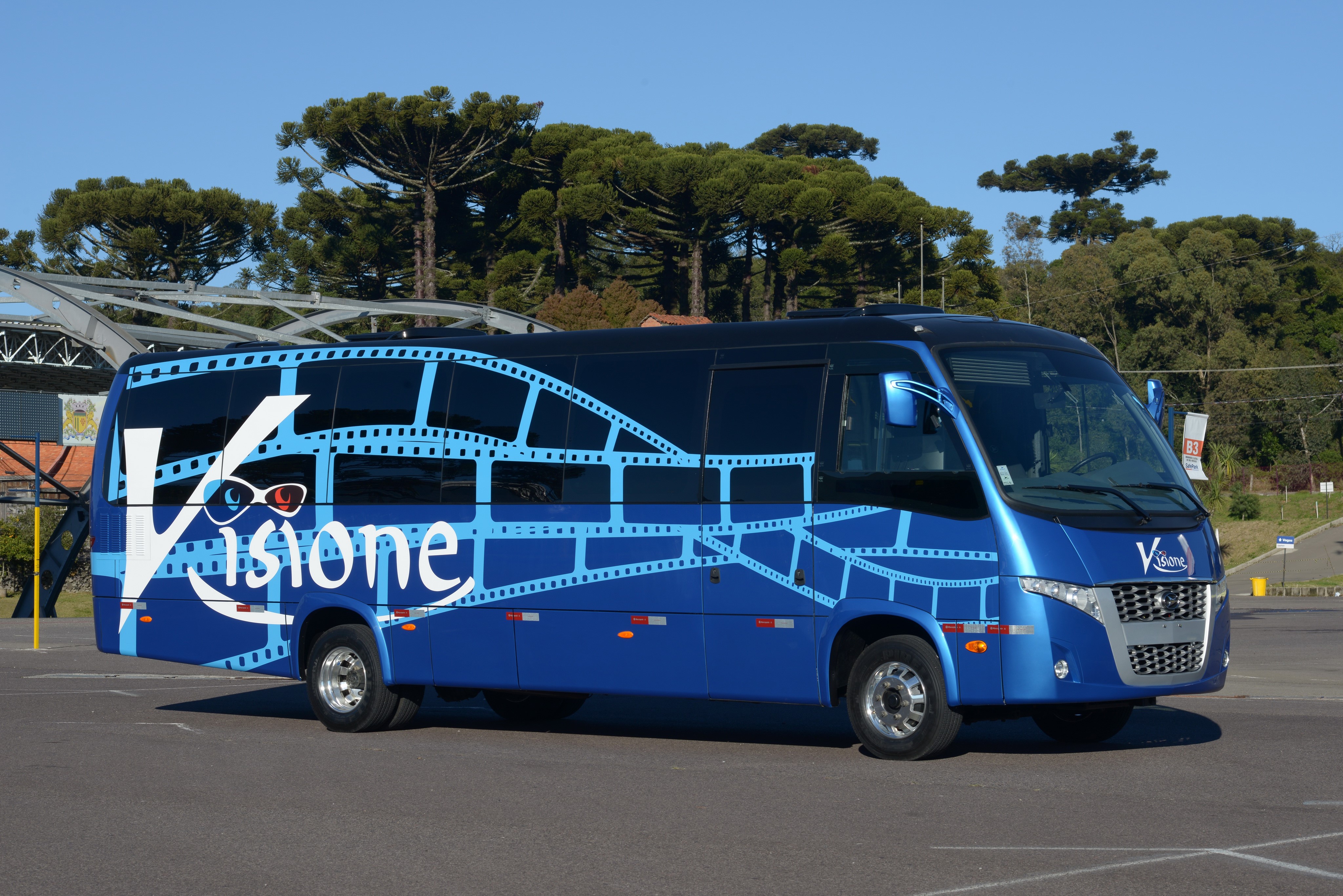 Blue Volare W9 Visione Mobile Cinema Bus HD Wallpaper