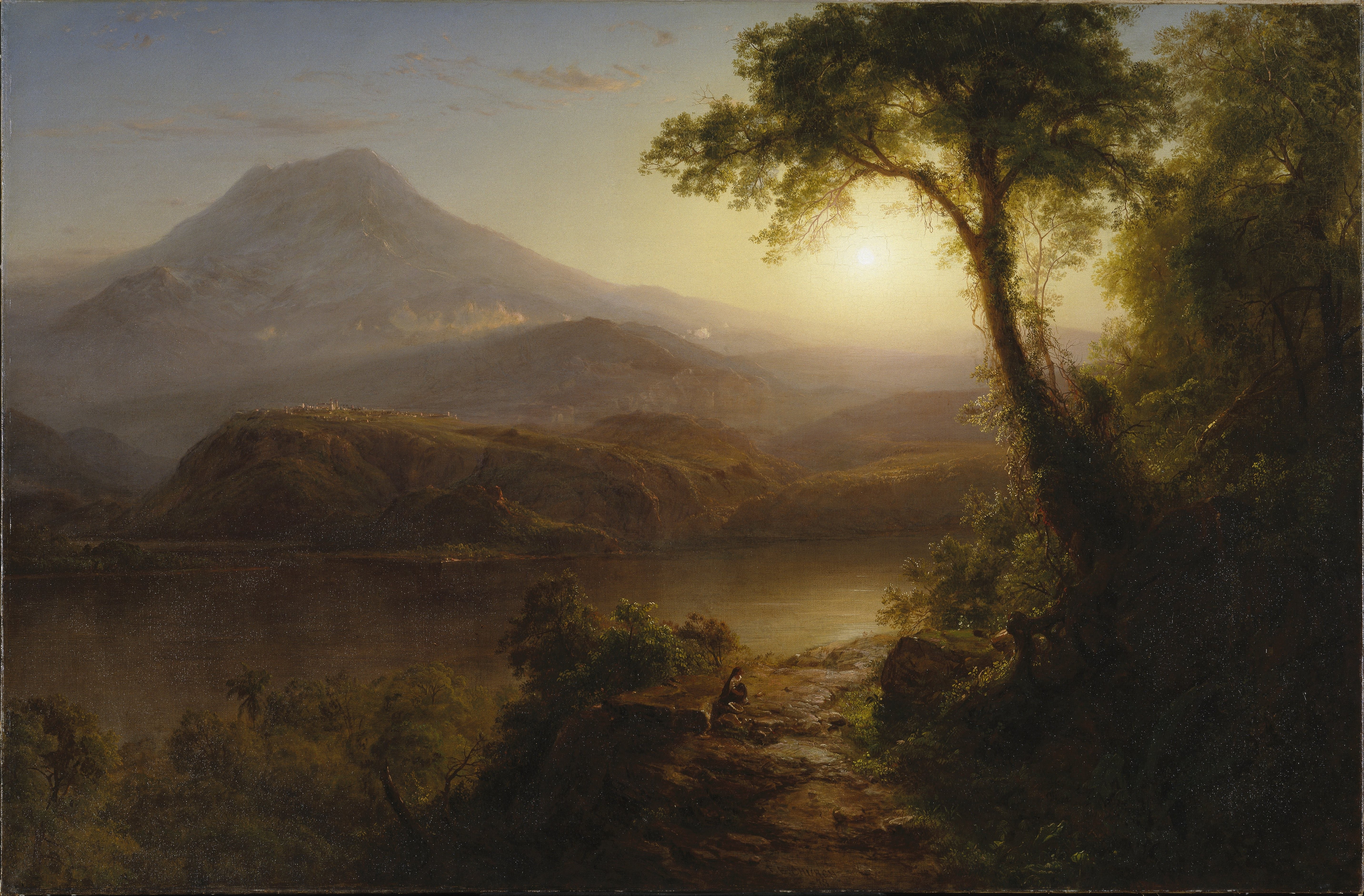 Tropical Scenery with Mountain and Lake by Frederic Edwin Church HD Wallpaper