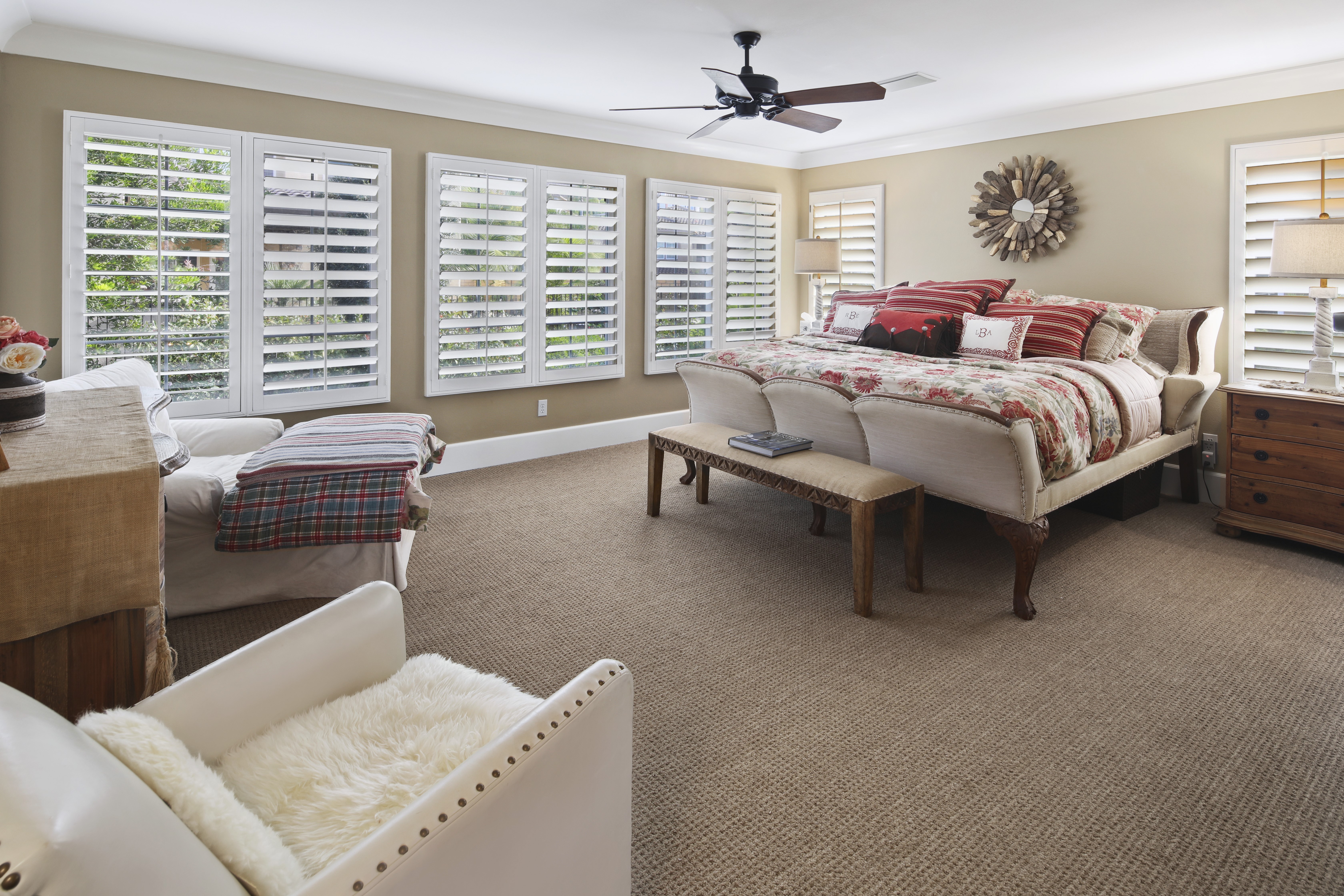 Bedroom Interior Design with Bed and Furniture HD Wallpaper