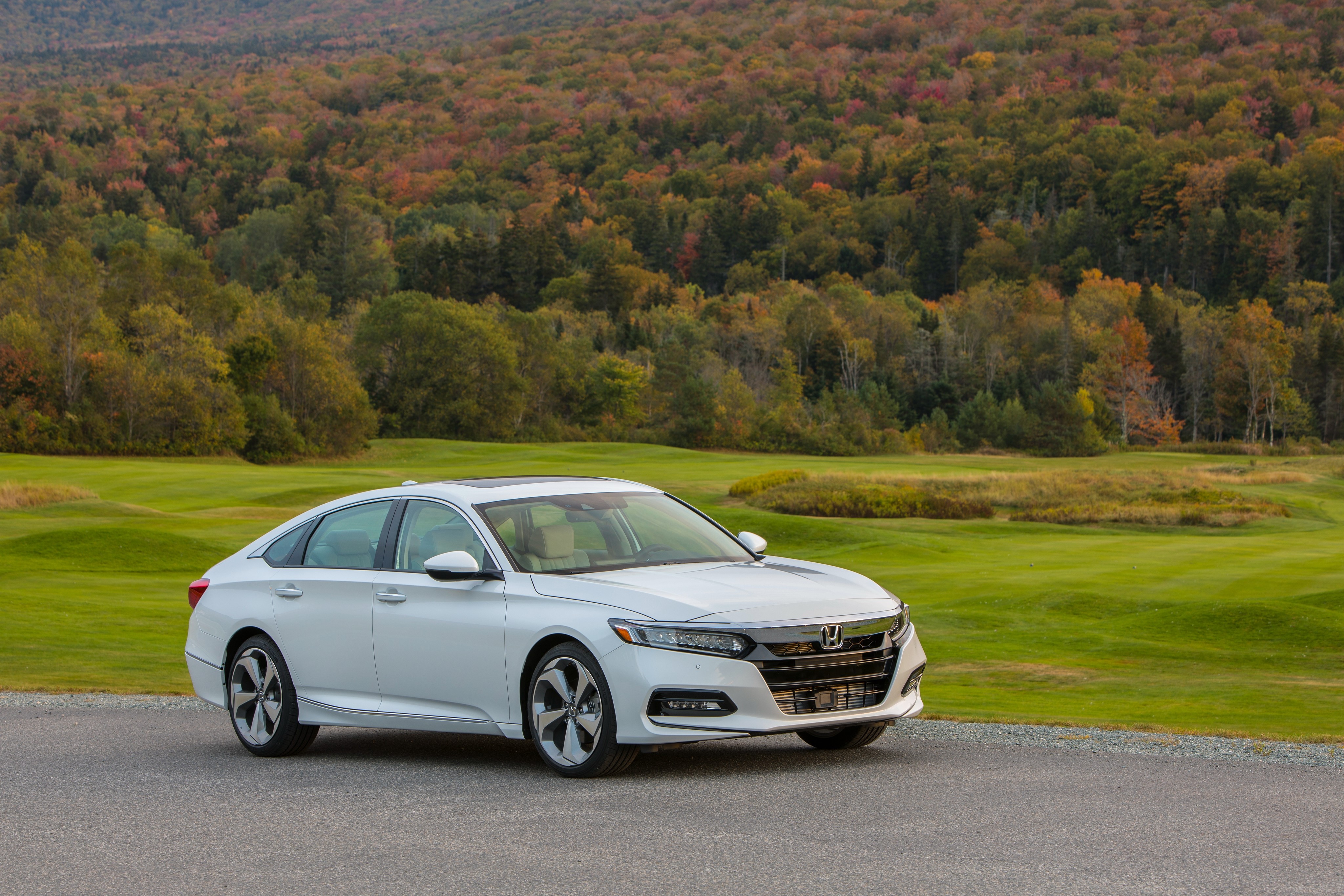 White 2018 Honda Accord Touring 1.5T HD Wallpaper