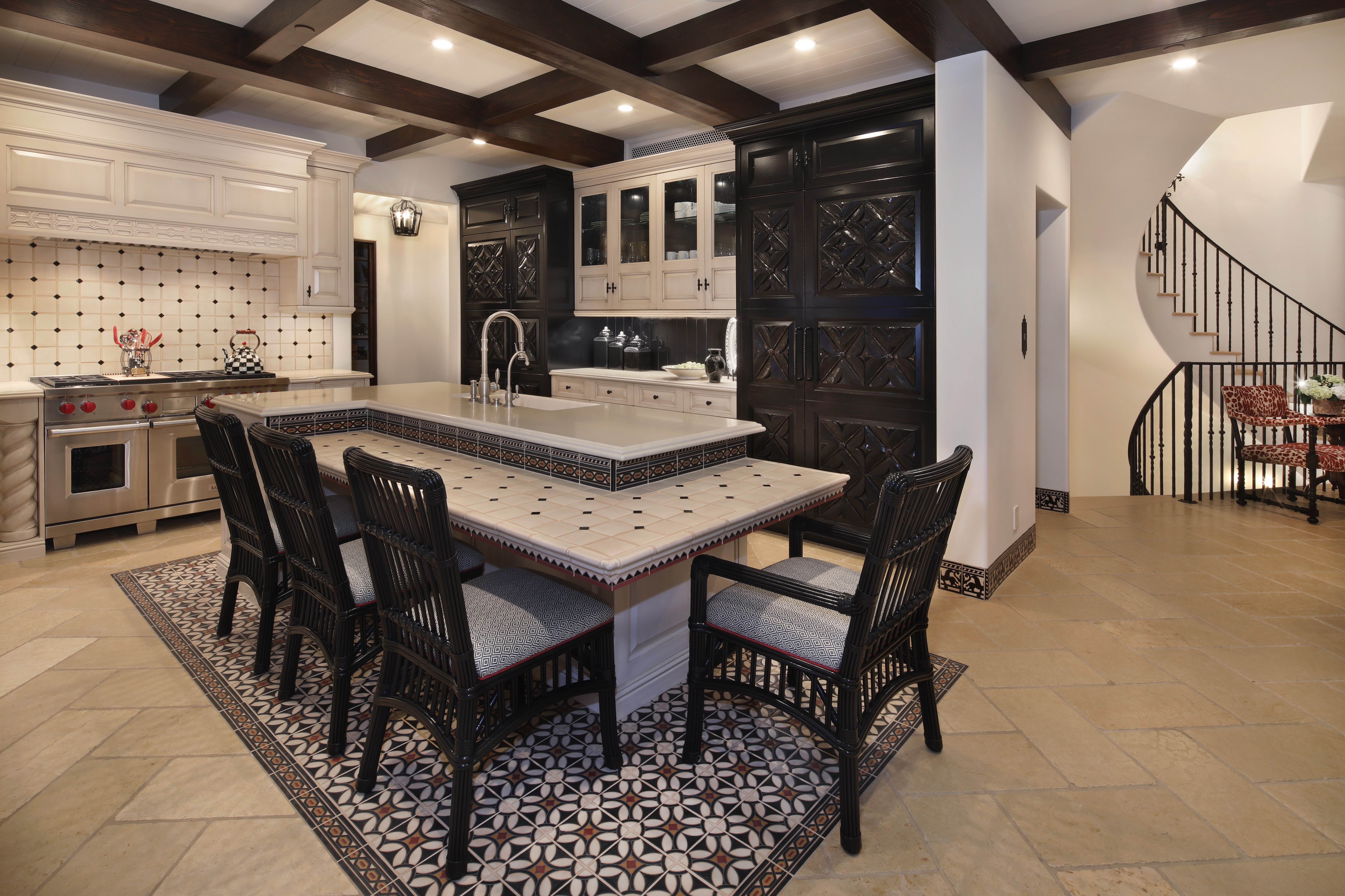 Kitchen Interior Design with Table and Chairs HD Wallpaper