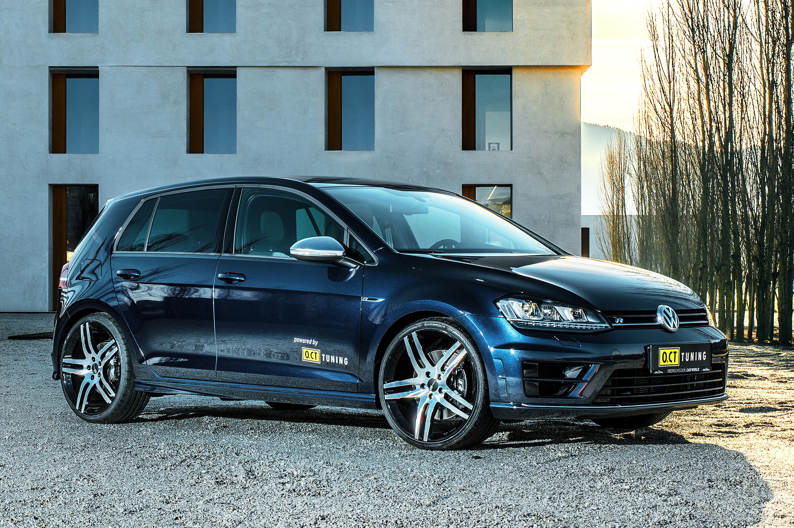 2016 OCT Tuning Blue Metallic Volkswagen Golf R HD Wallpaper