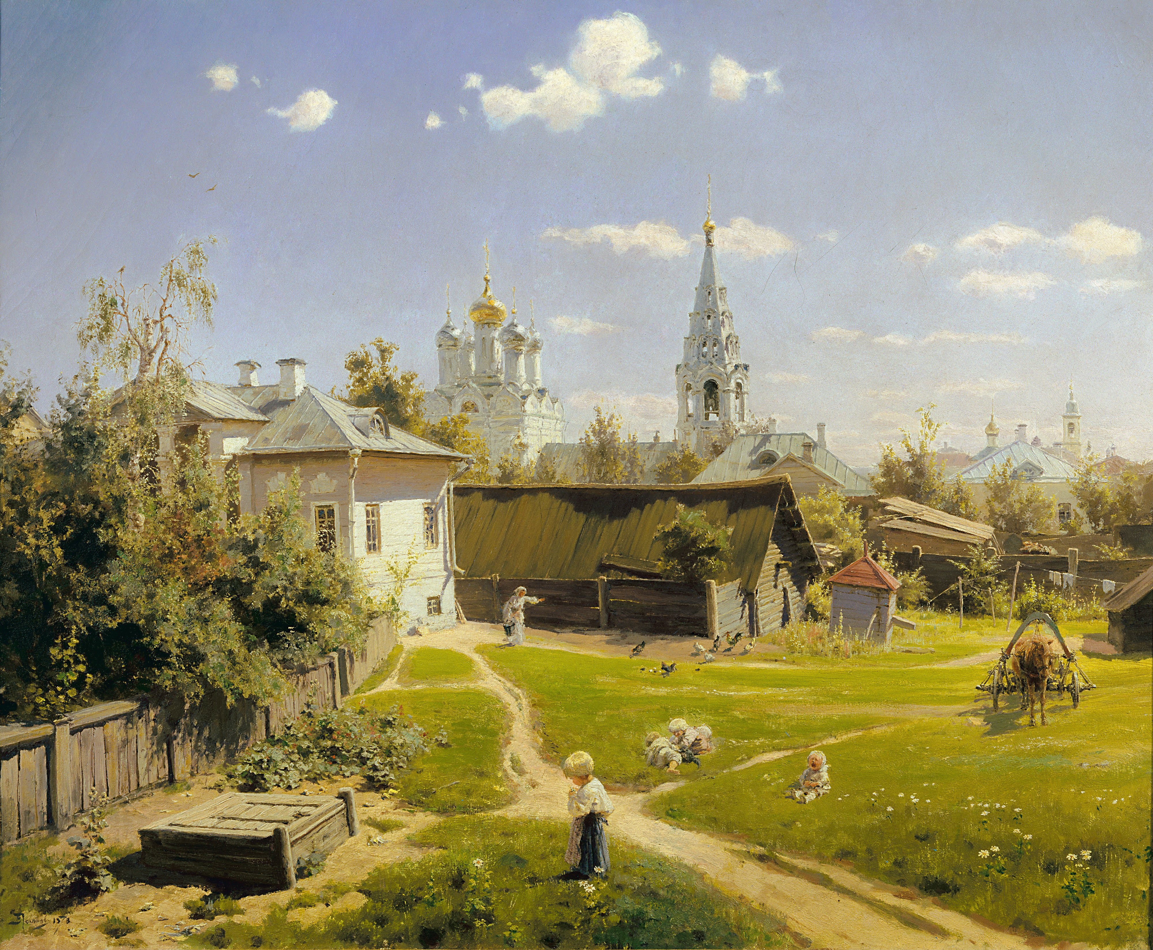 Moscow Courtyard by Vasily Polenov HD Wallpaper