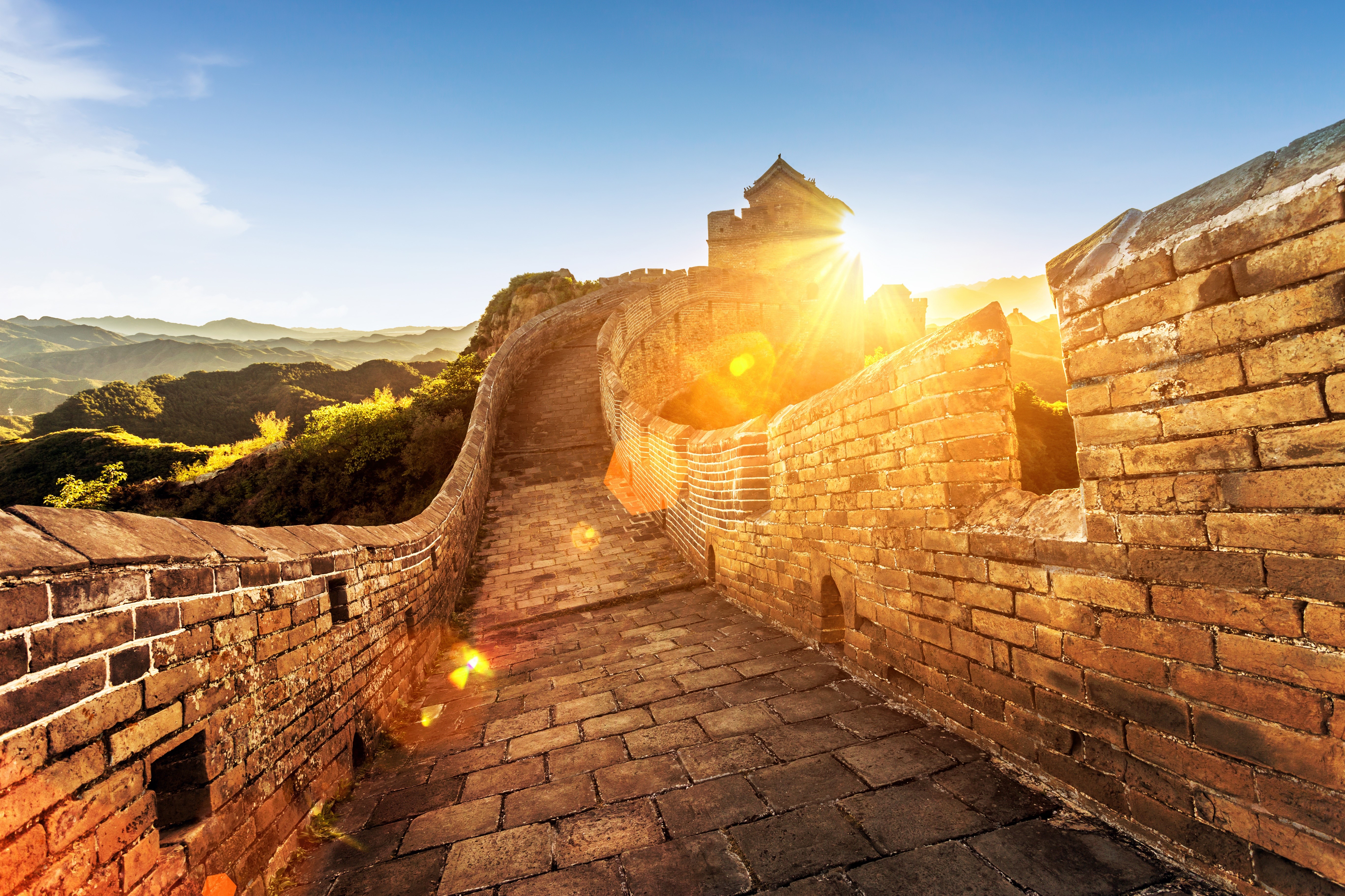 The Great Wall of China at Sunrise HD Wallpaper