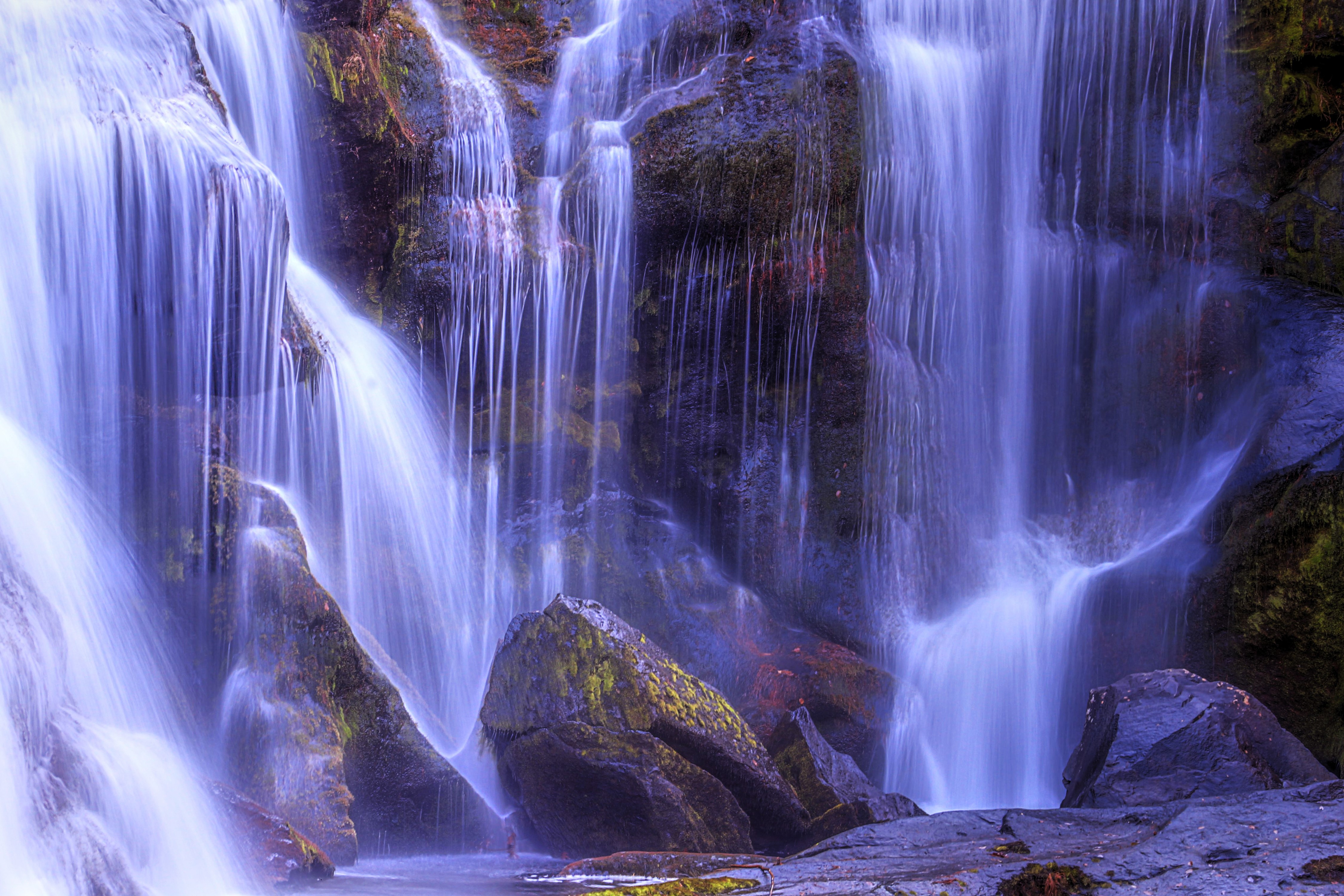 4K Tennessee USA Waterfalls Stones Moss HD Wallpaper