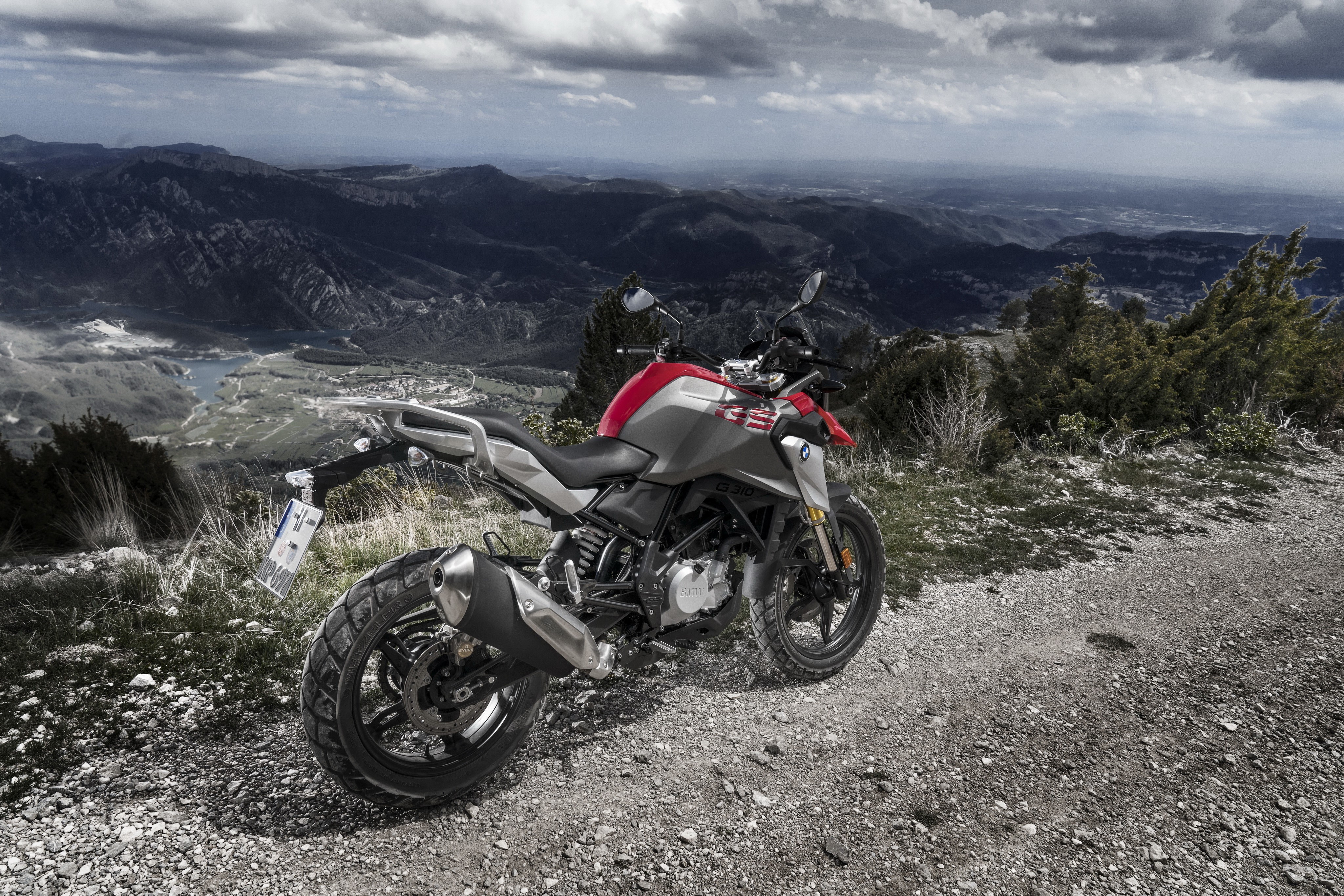 BMW 2017 G 310 GS motorcycle in mountains HD Wallpaper