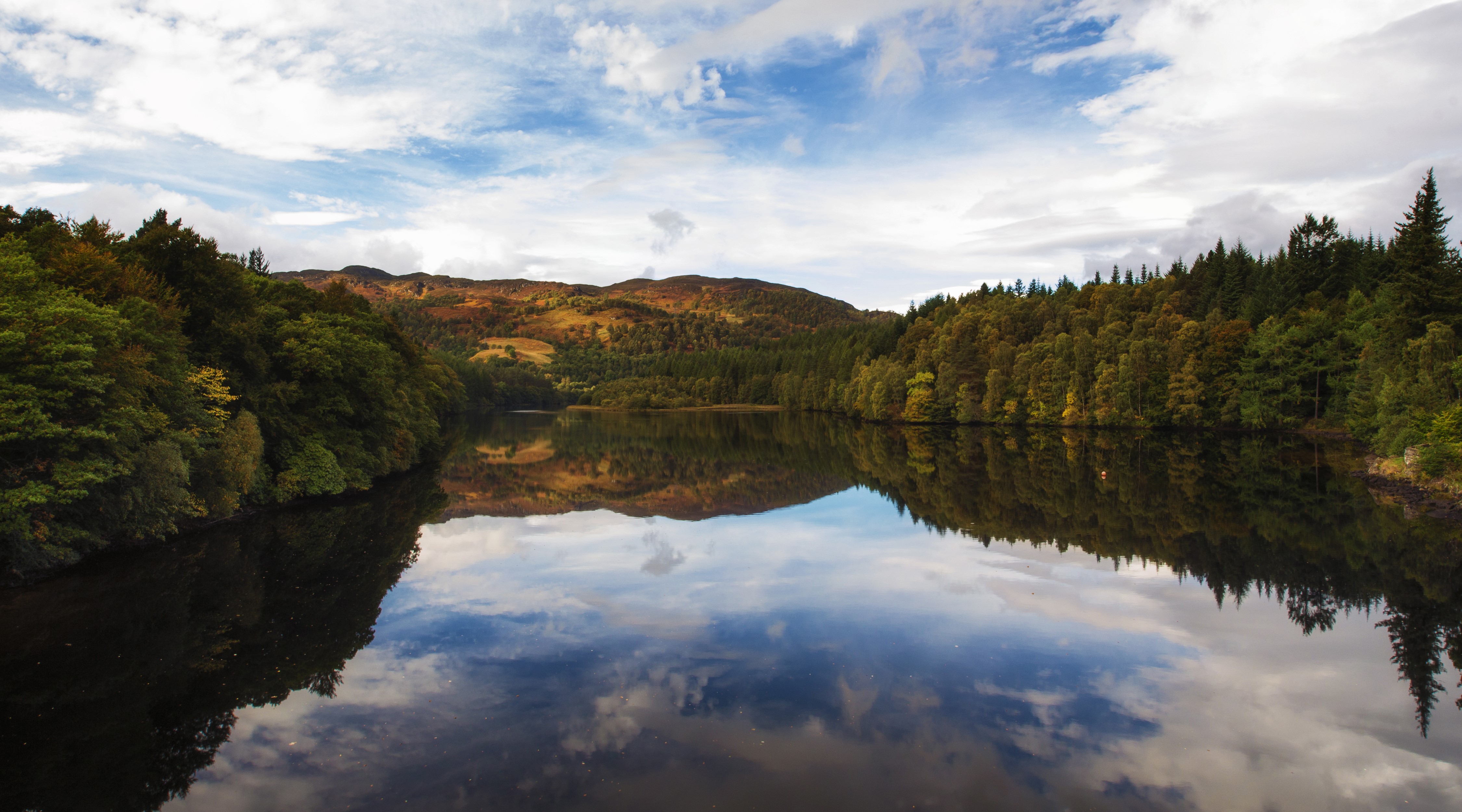 Lake Faskally, Scotland, Forests, Hills HD Wallpaper