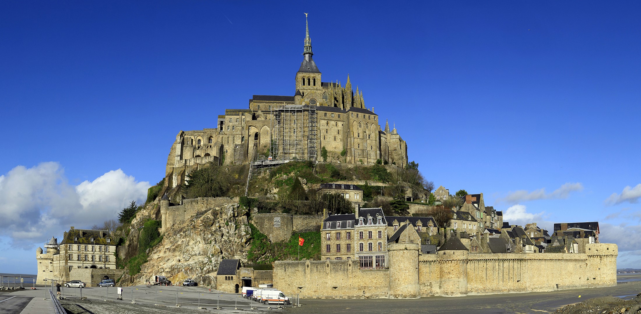 Mont Saint Michel, France, Abbey and Village HD Wallpaper