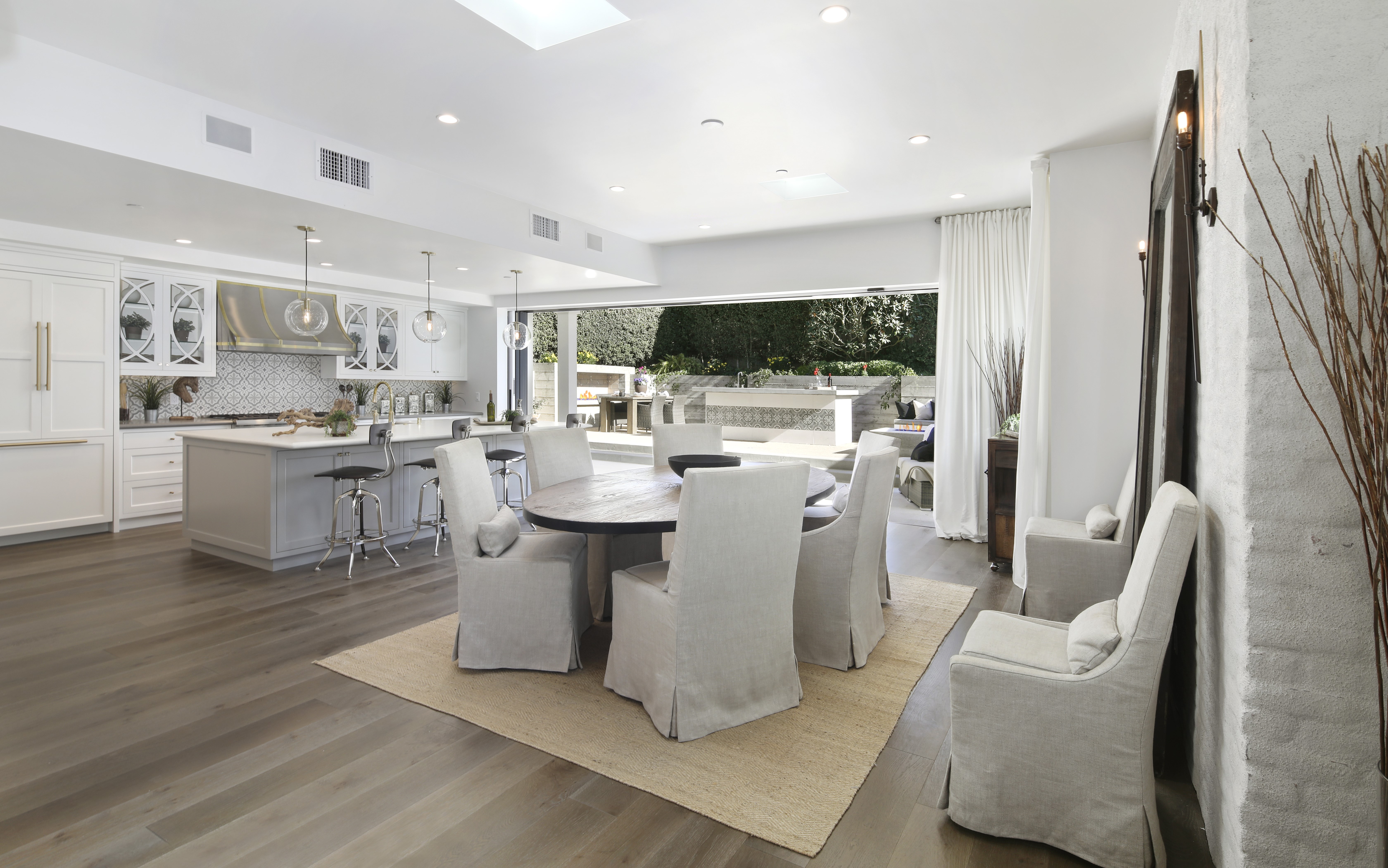 Interior Design Kitchen with Dining Chairs HD Wallpaper