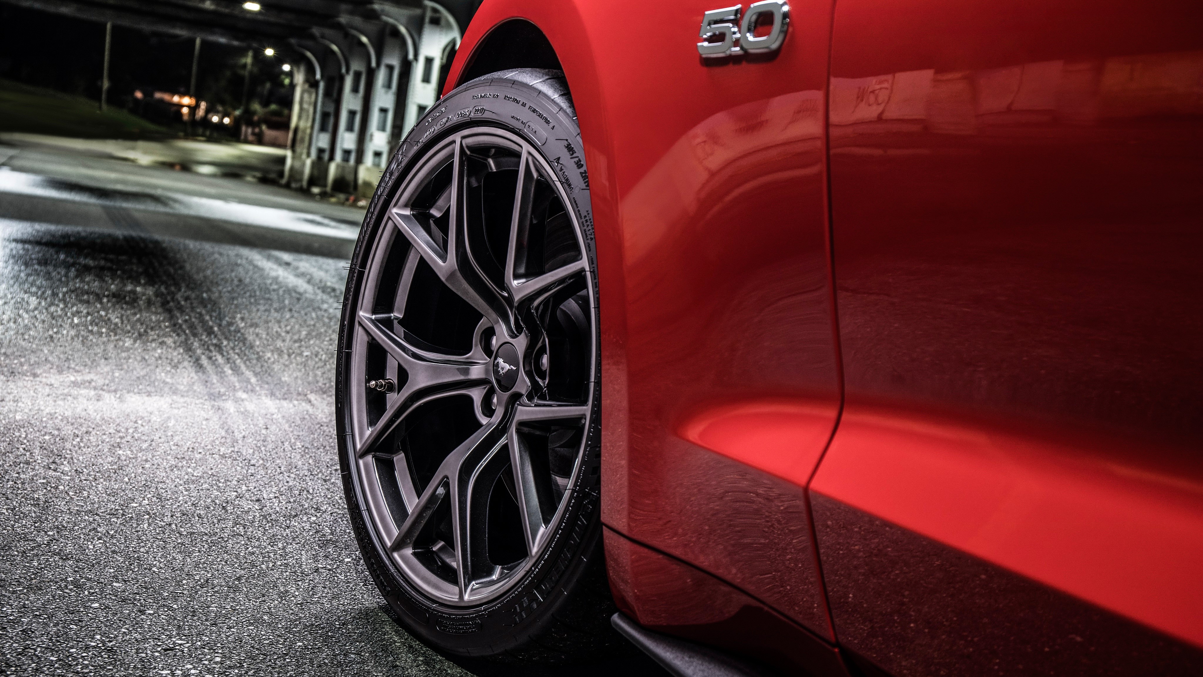 4K Ford Mustang GT 2018 Performance Pack Wheel Closeup HD Wallpaper