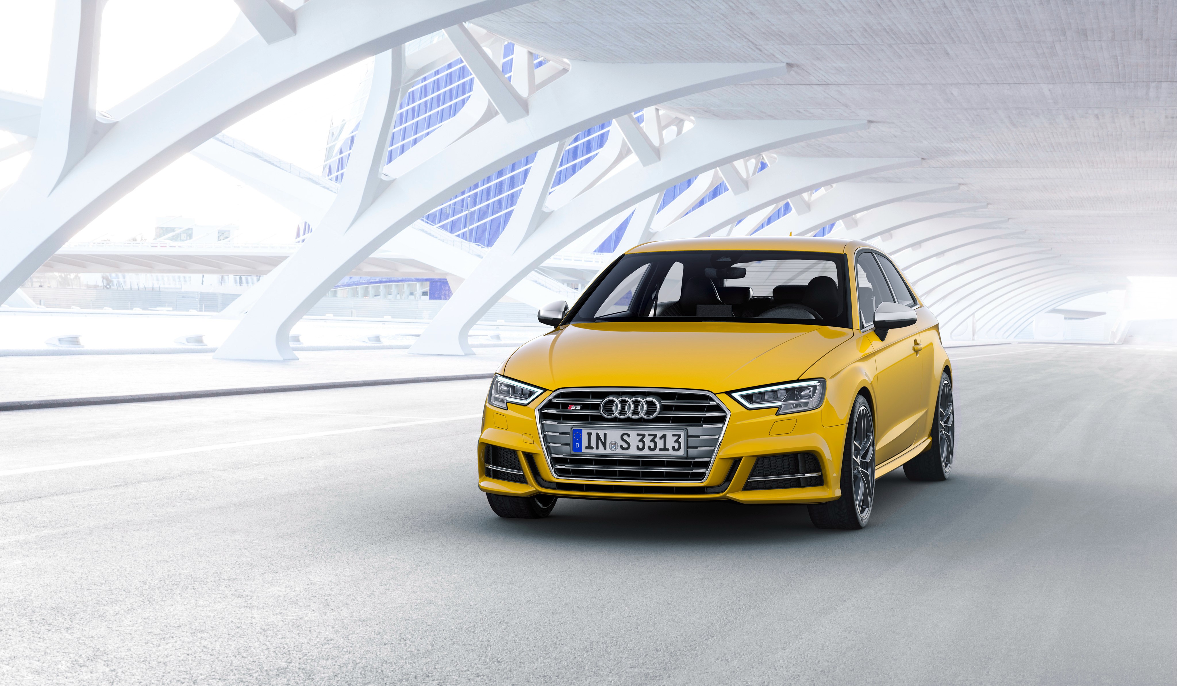 Yellow Audi S3 Sedan HD Wallpaper