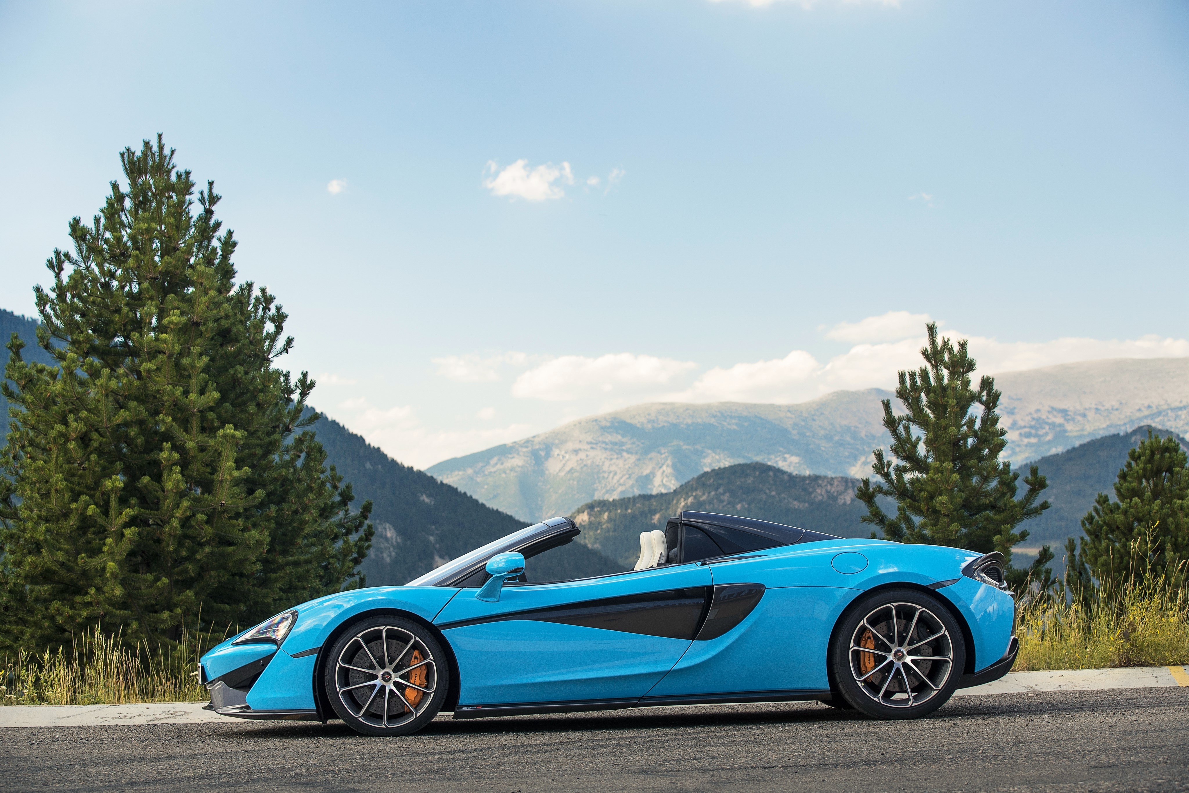 Light Blue McLaren 570S Spider Convertible HD Wallpaper