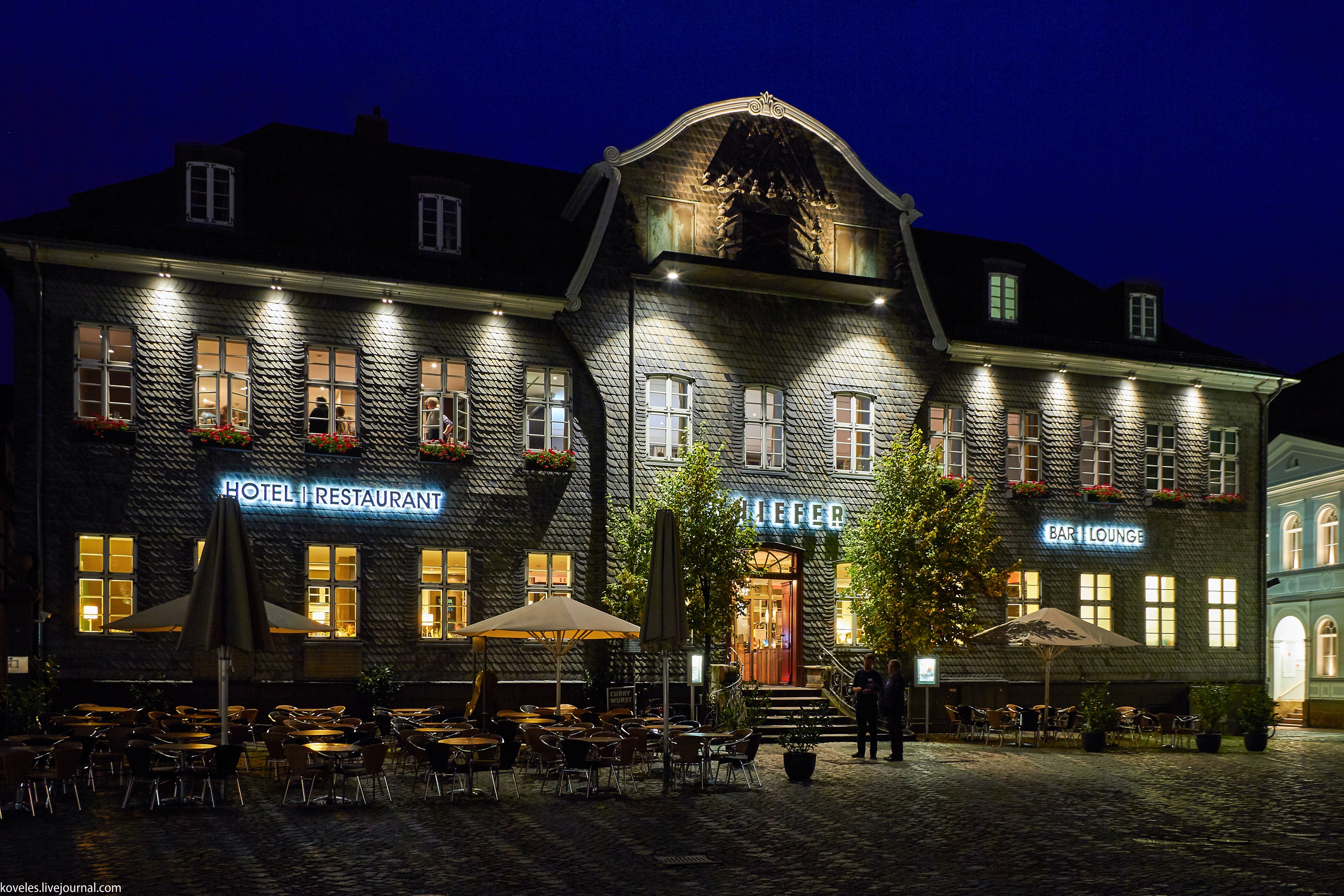 Hotel Restaurant Bar Lounge in Goslar, Germany at Night HD Wallpaper