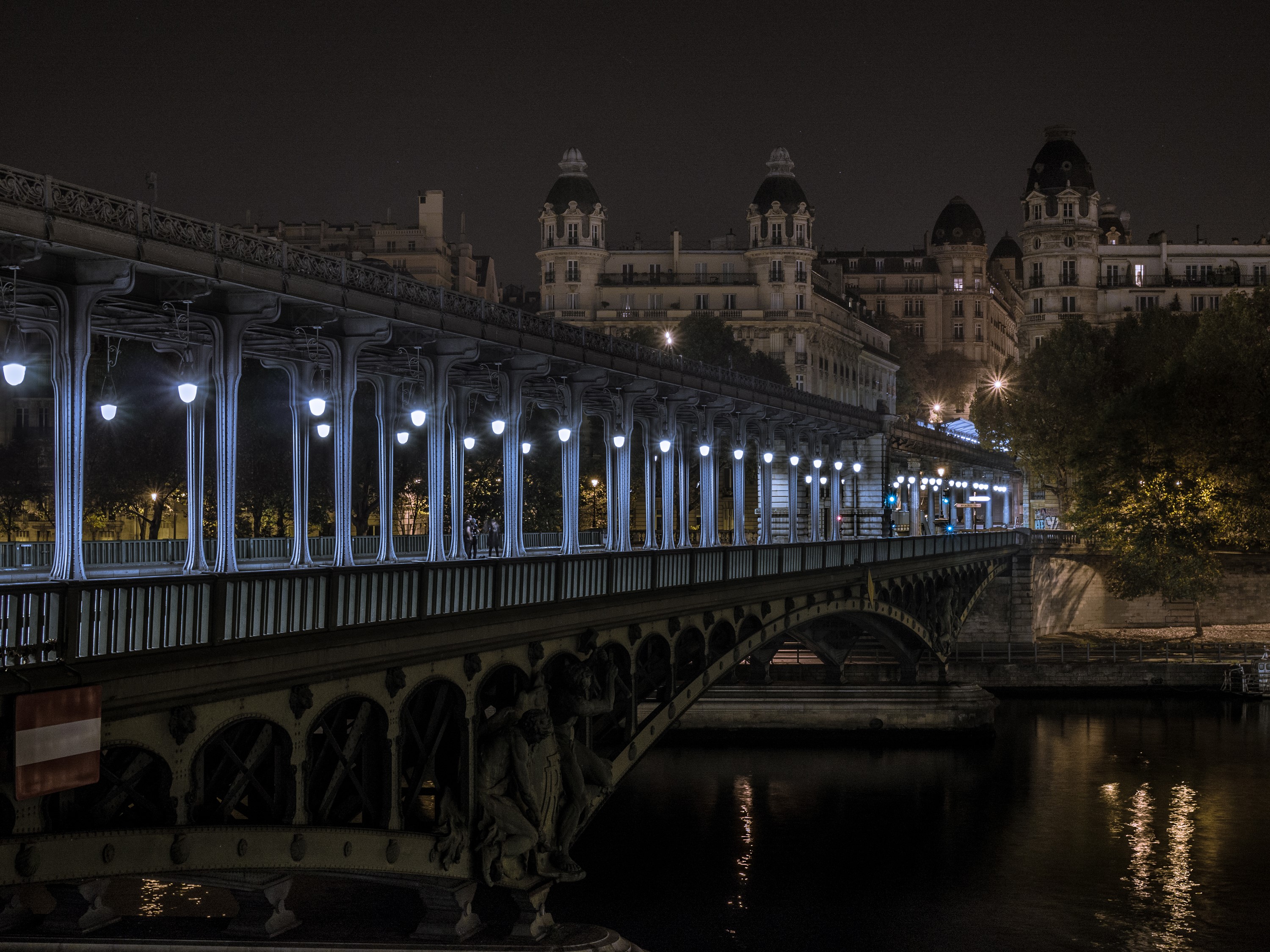 Pont des Arts bridge at night in Paris HD Wallpaper