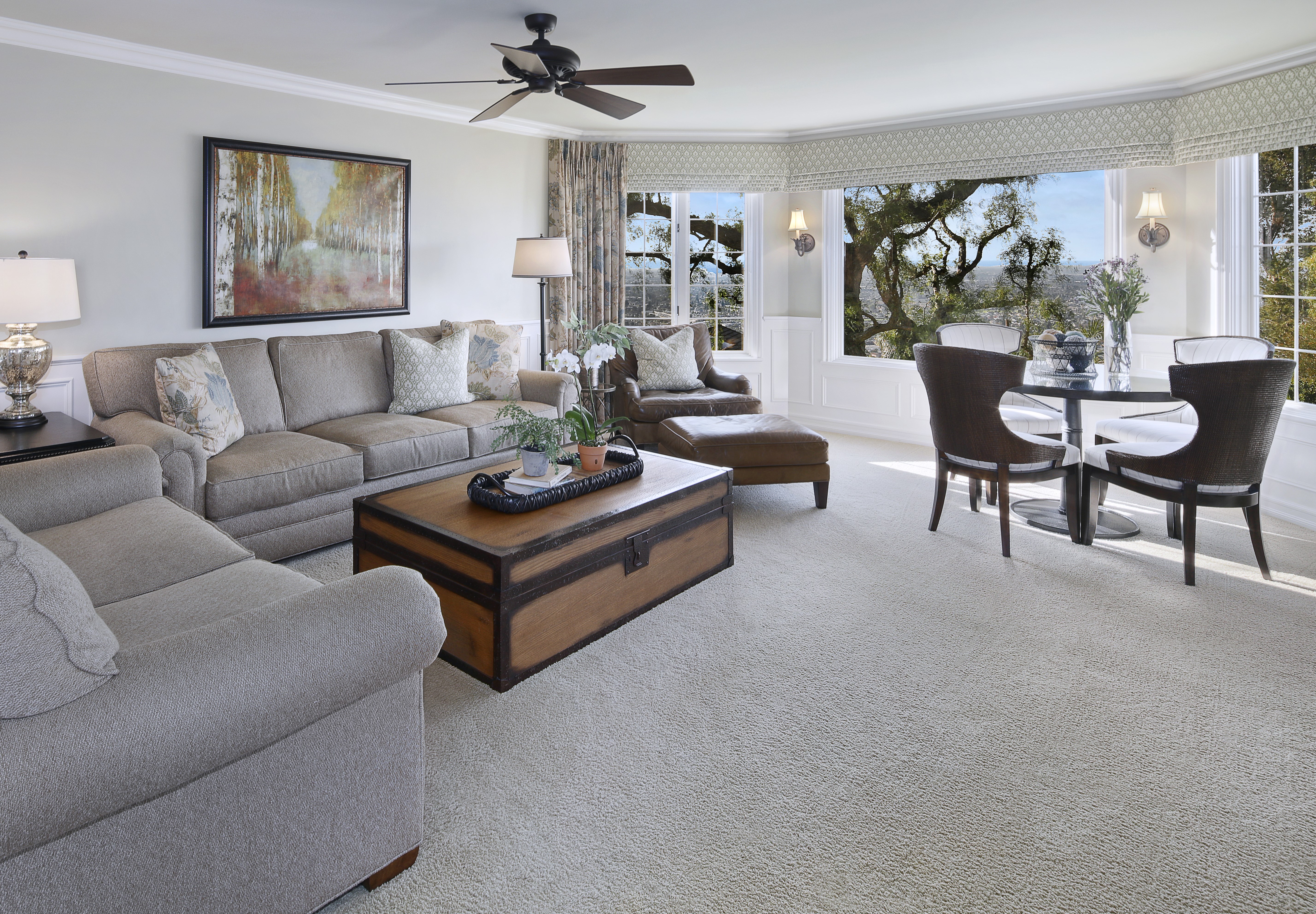 Living room interior design with sofa and coffee table HD Wallpaper