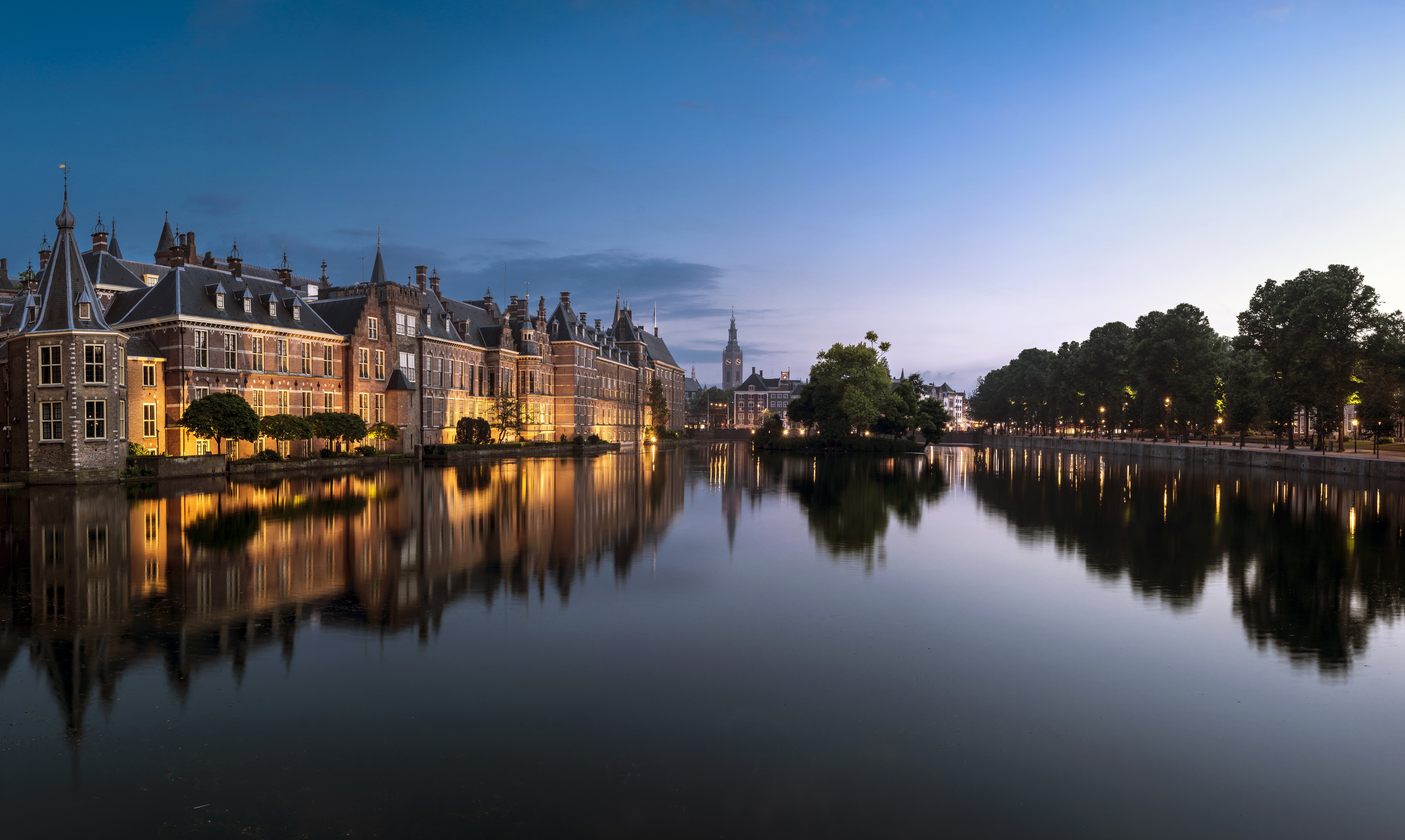 The Hague Netherlands Parliament Buildings at Dusk HD Wallpaper
