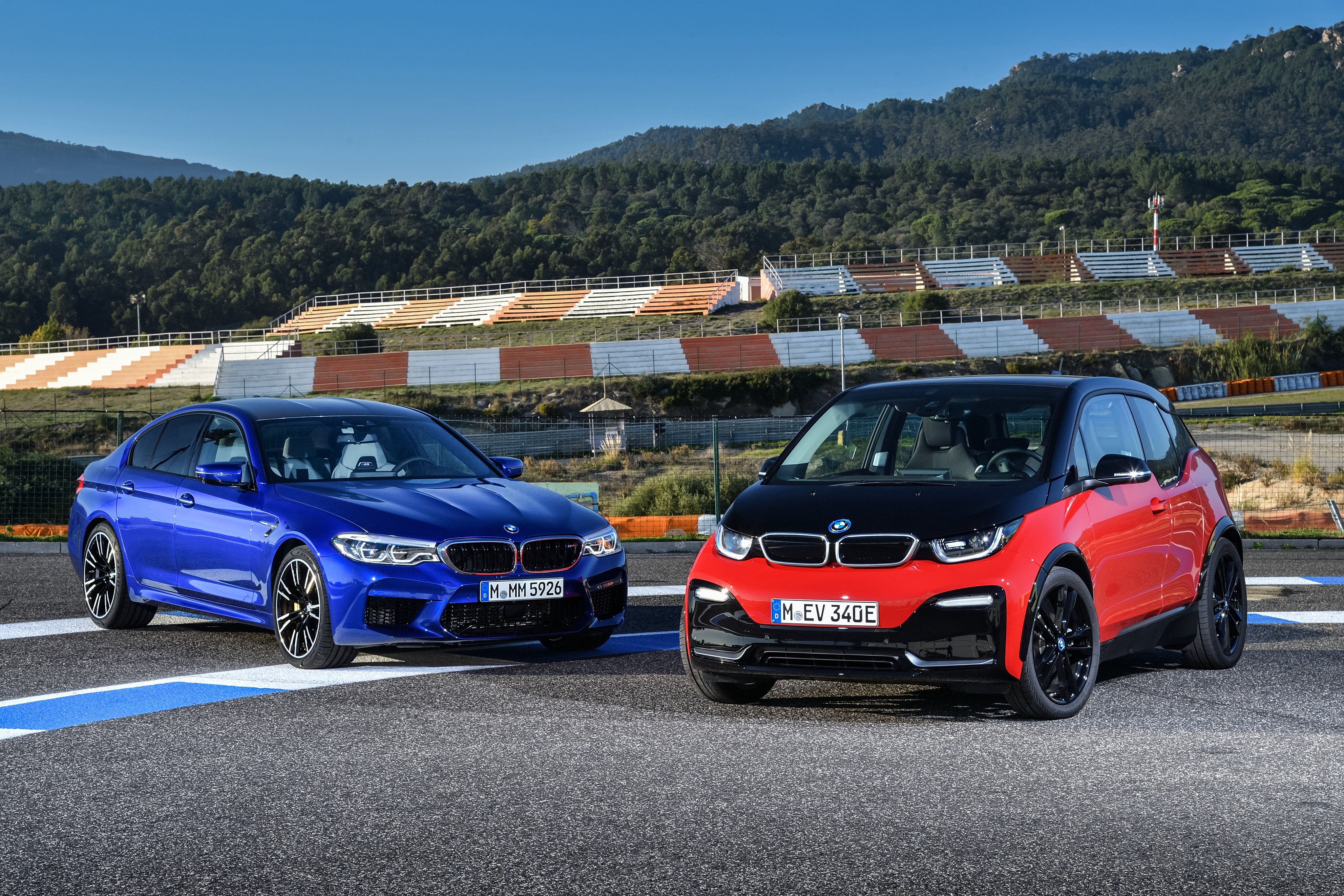 BMW M5 and i3s on a Racetrack HD Wallpaper