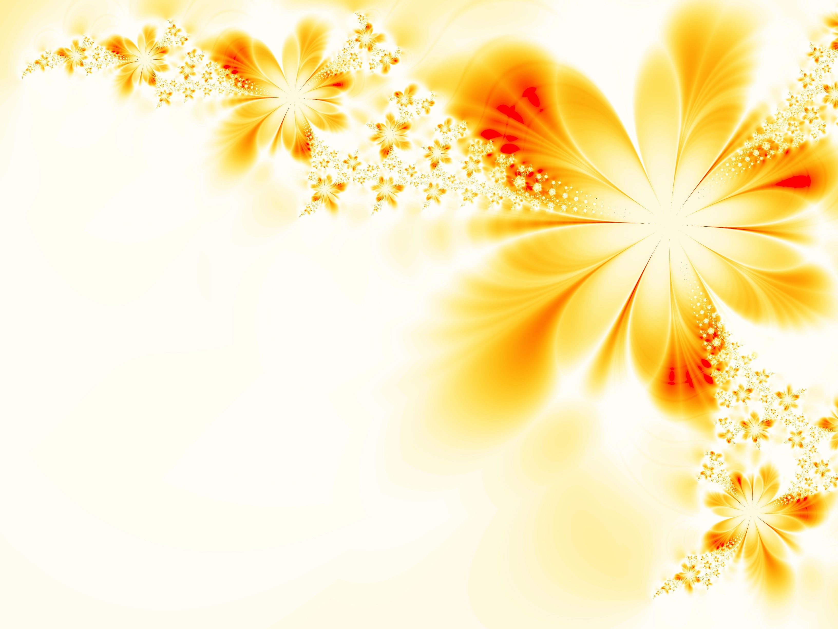 Abstract orange and yellow flowers HD Wallpaper