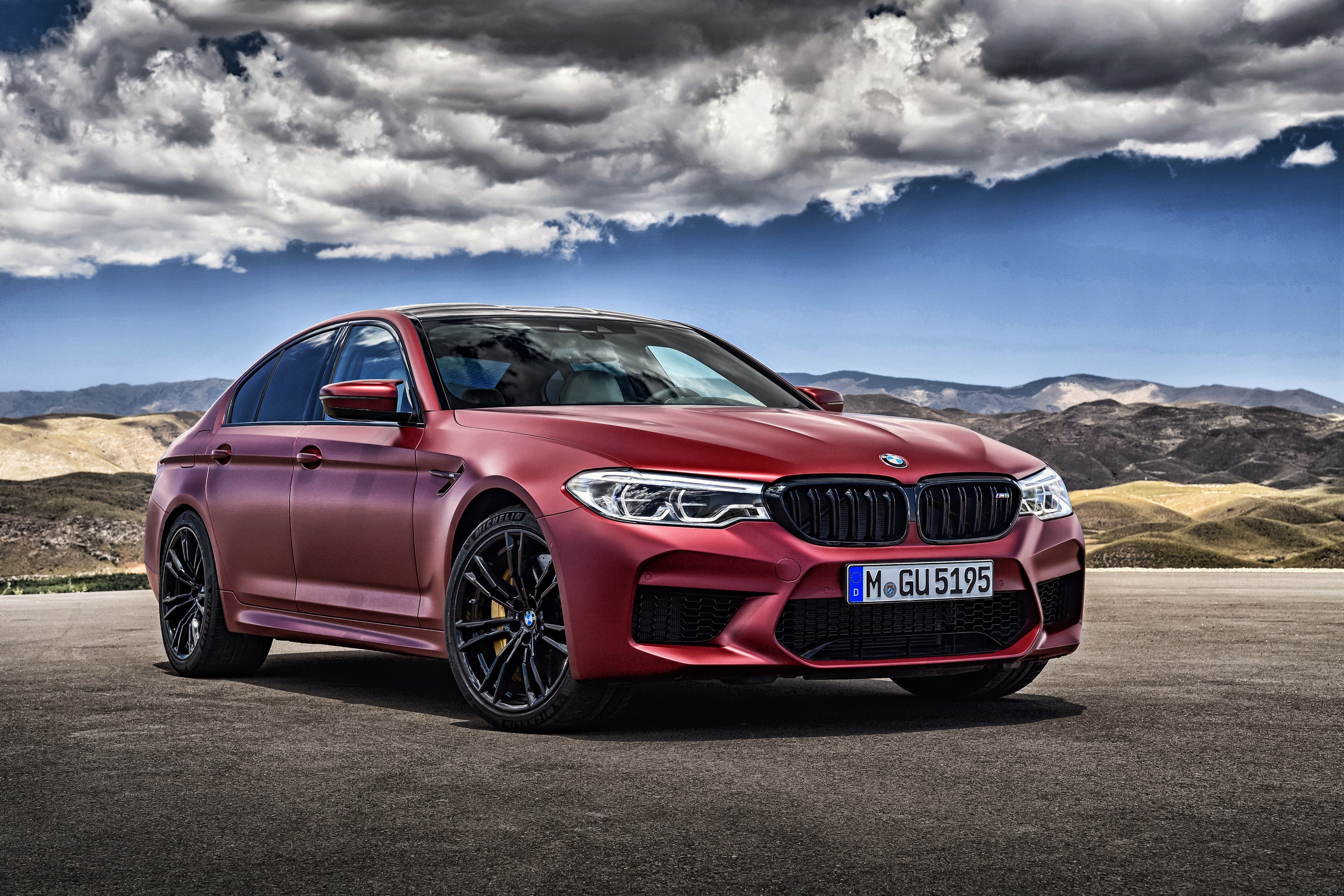 BMW M5 F90 Sedan in Wine Color HD Wallpaper