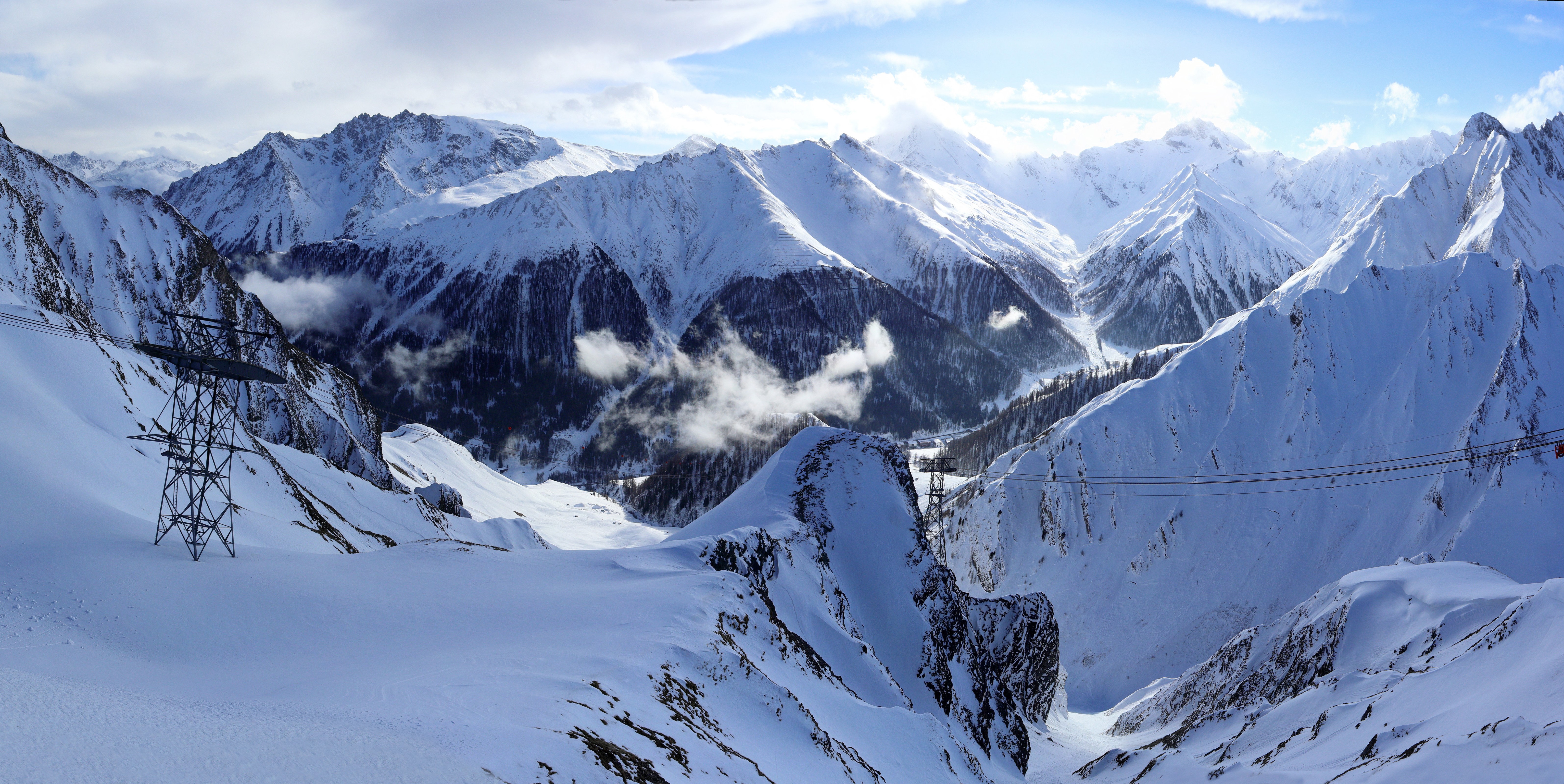 Snowy Alps Mountains in Switzerland HD Wallpaper
