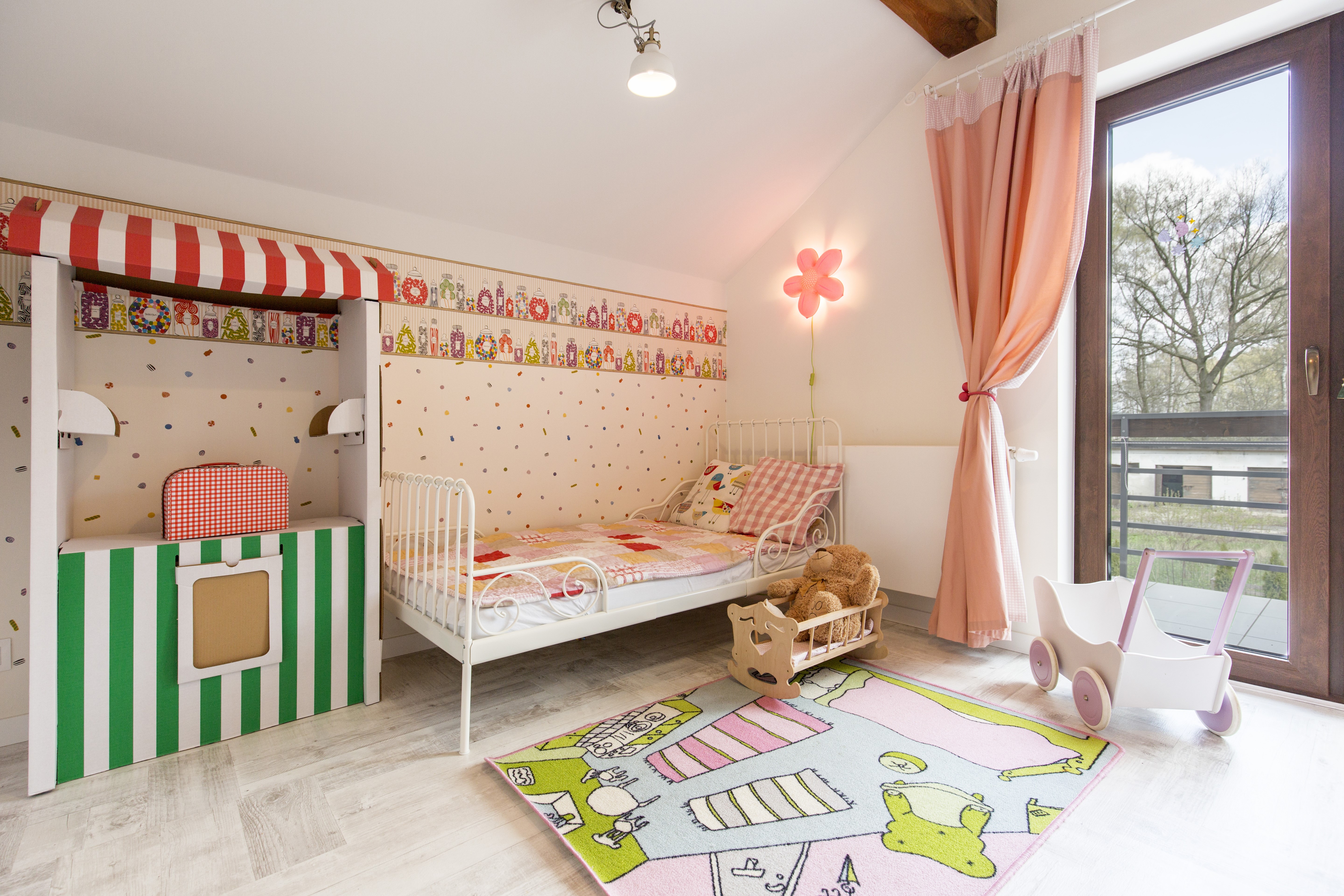 Children's room interior design with bed HD Wallpaper