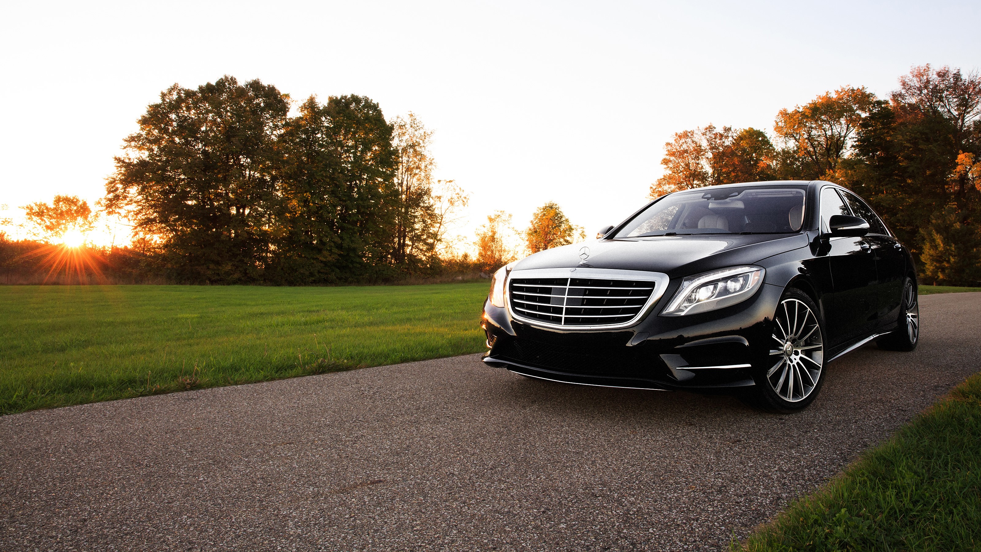Black Mercedes-Benz W222 S-Class on a Road HD Wallpaper