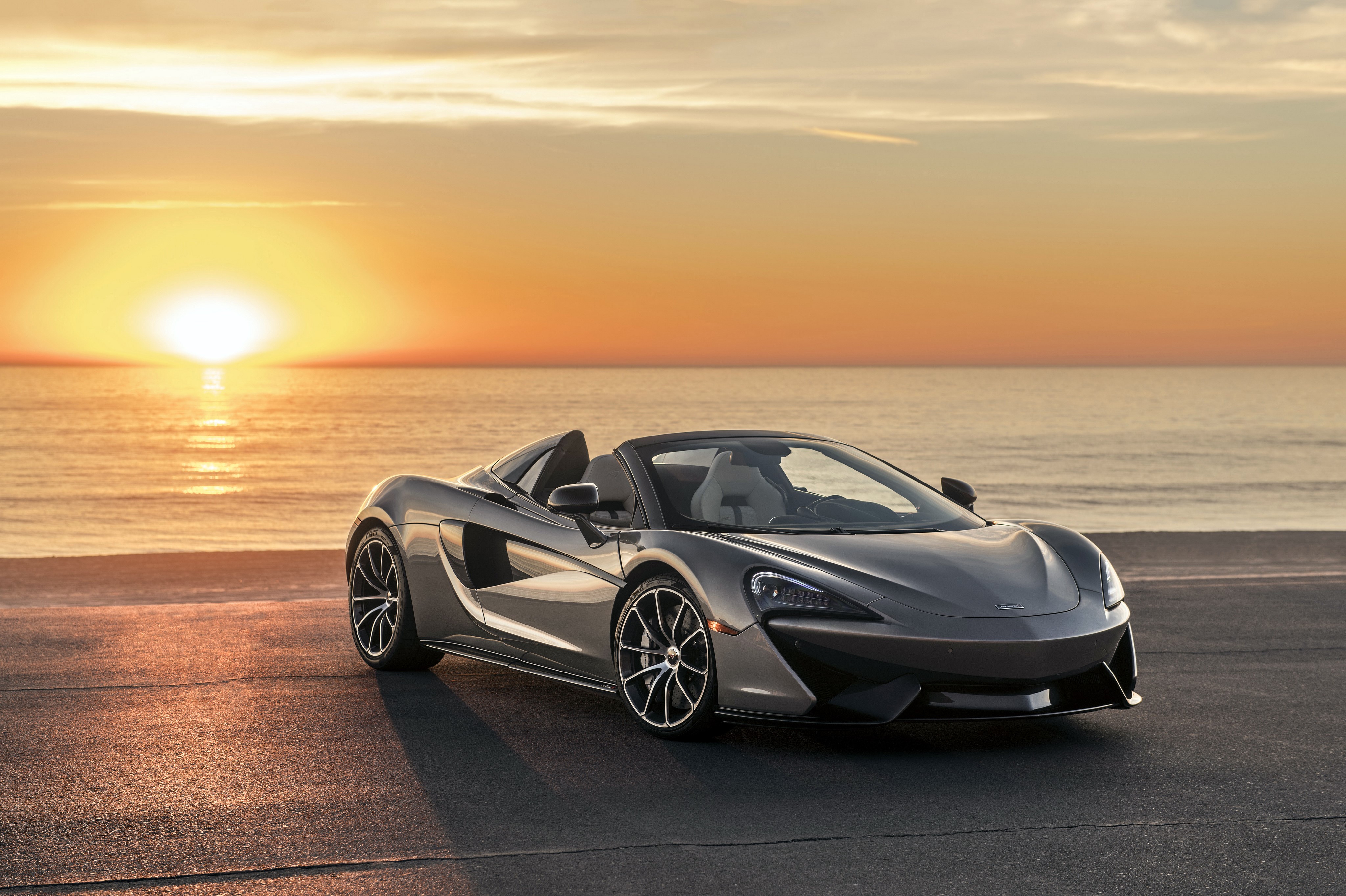 2018 McLaren 570S Spider Roadster at Sunset HD Wallpaper