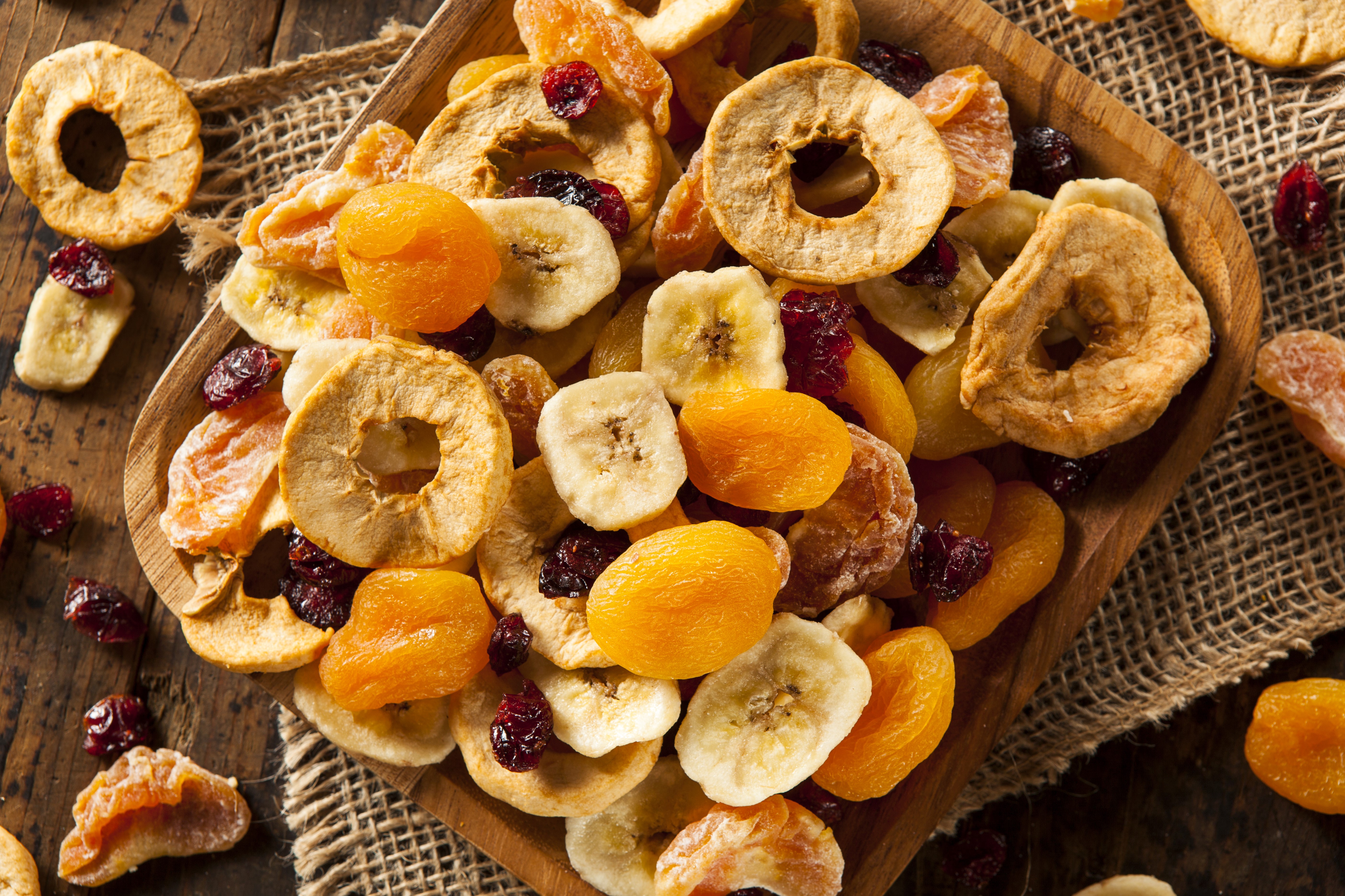 Dried Fruit Mix with Apples, Apricots, and Cranberries HD Wallpaper
