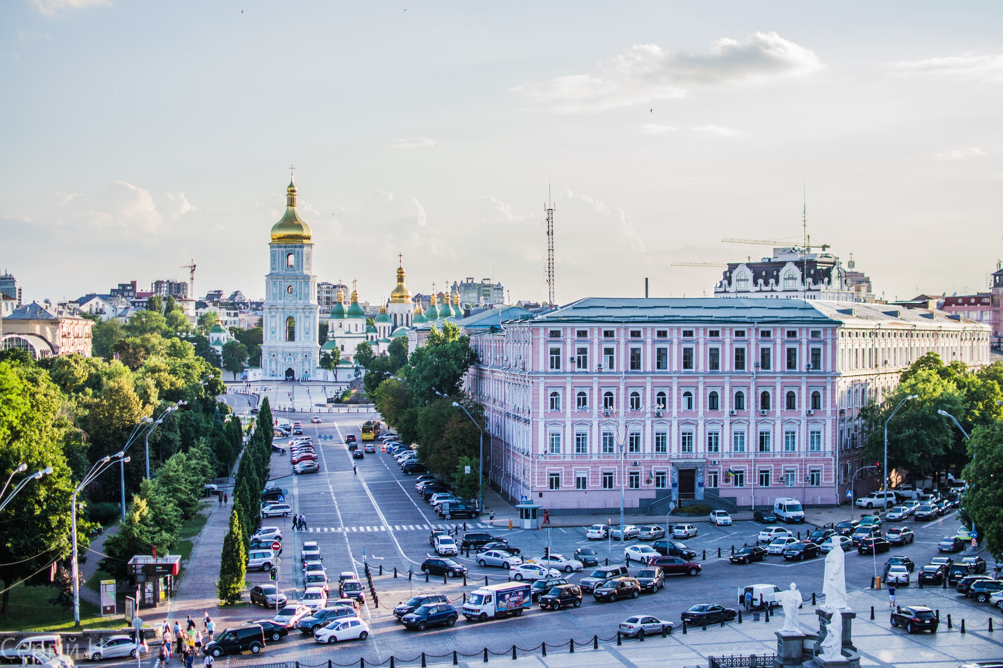 Saint Sophia Cathedral and Sophia Square in Kyiv, Ukraine HD Wallpaper