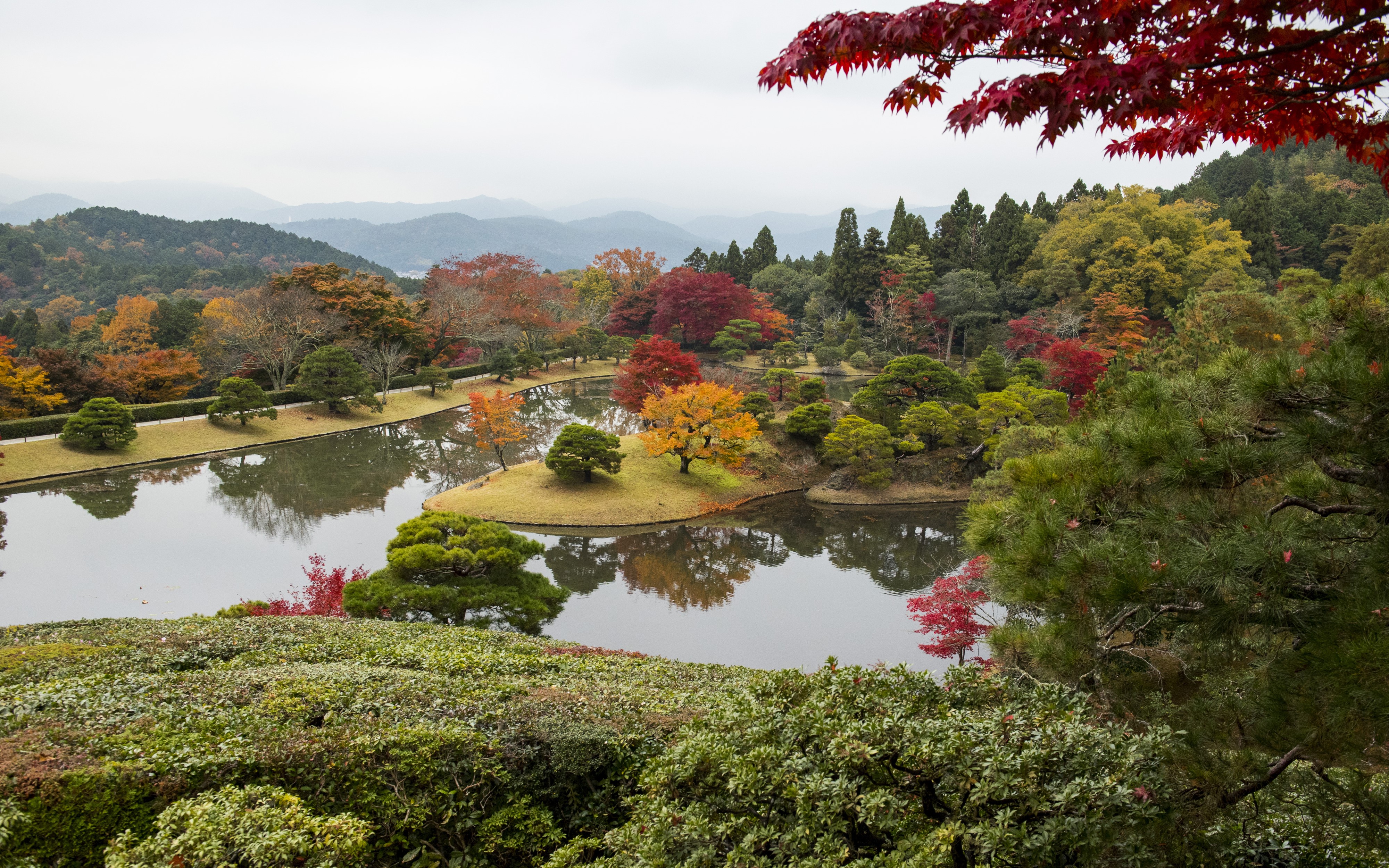 Shugakuin Imperial Villa Kyoto Japan Autumn HD Wallpaper