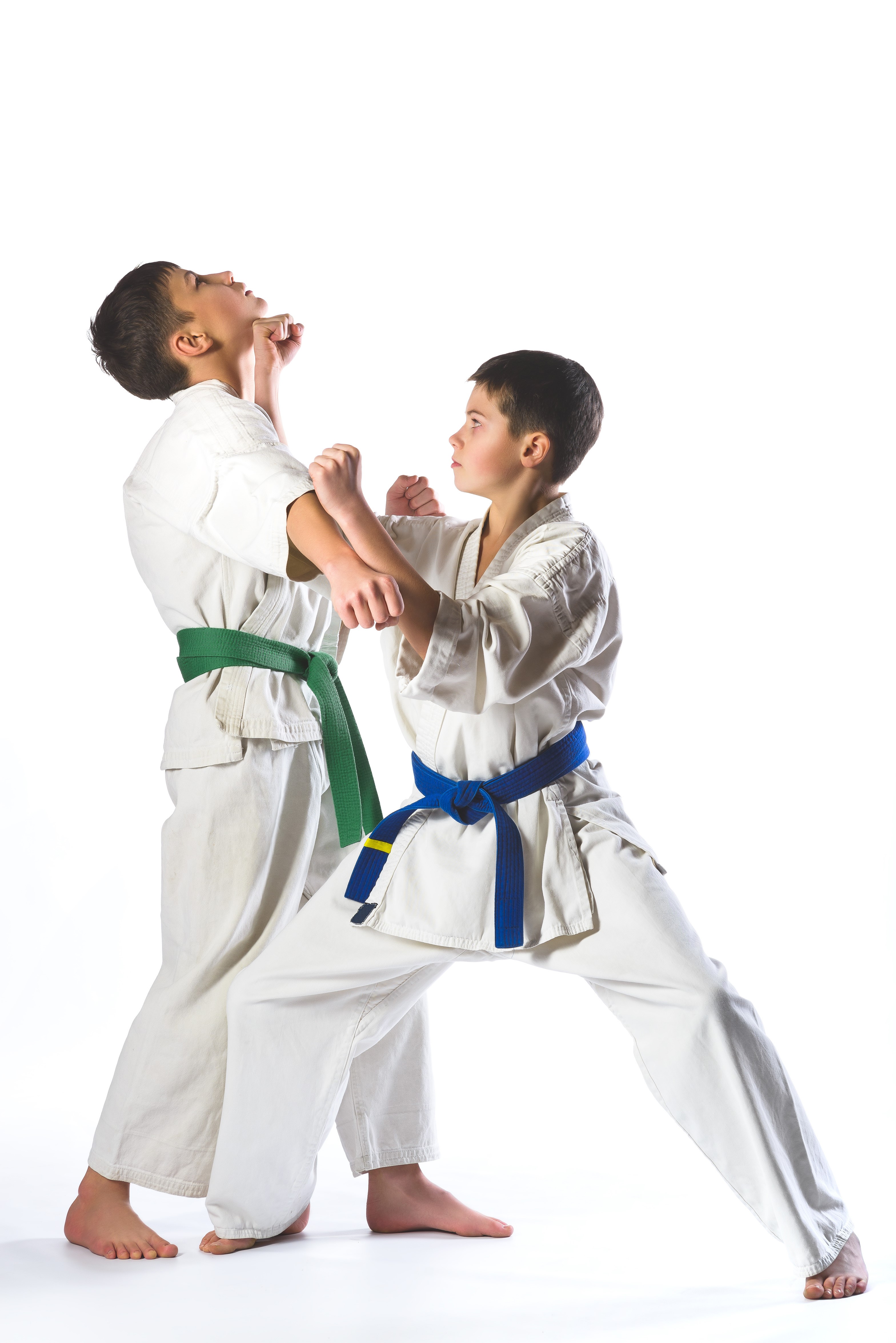 Two boys practicing karate HD Phone Wallpaper