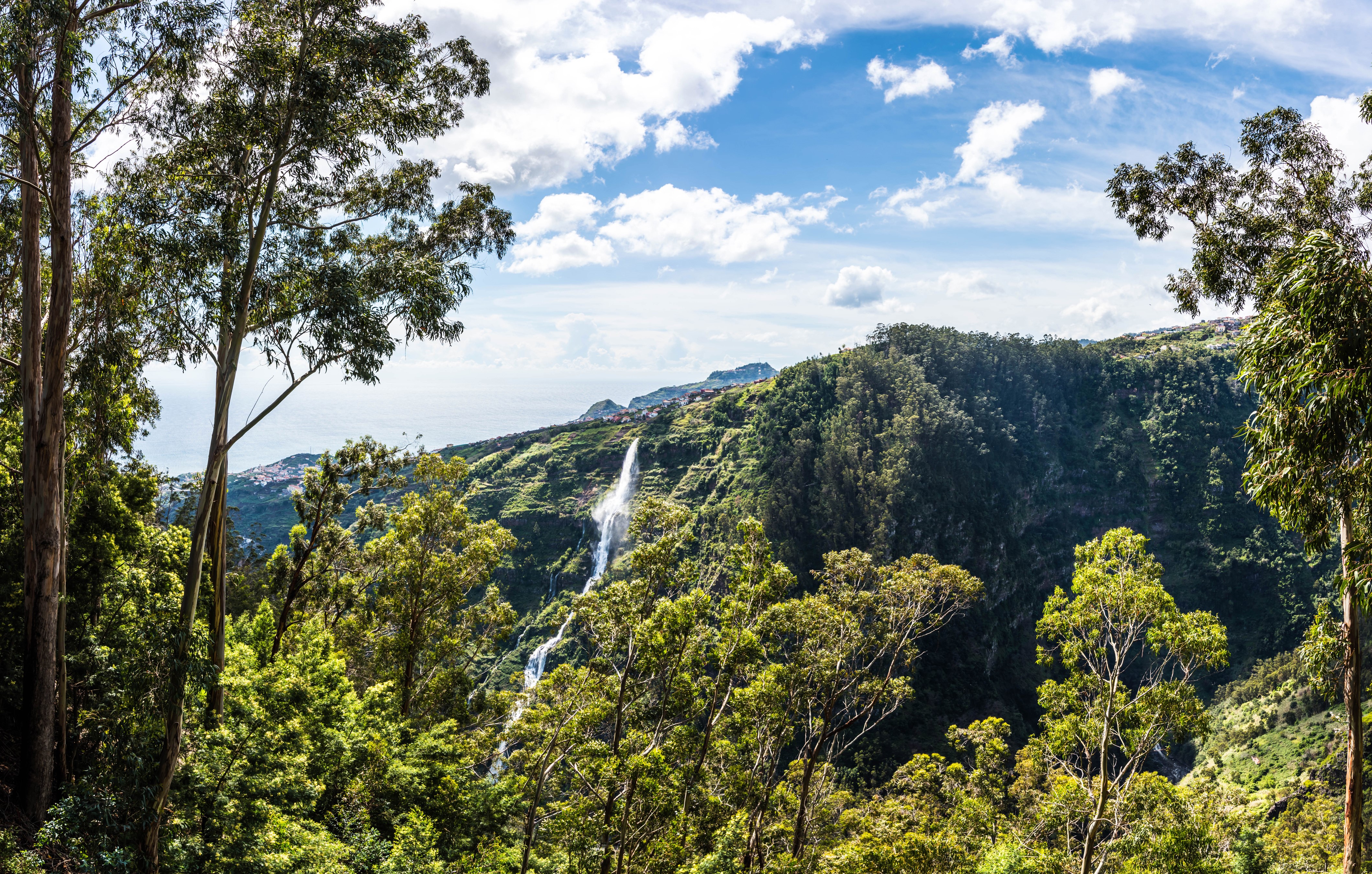 Waterfall on Madeira Island, Portugal HD Wallpaper